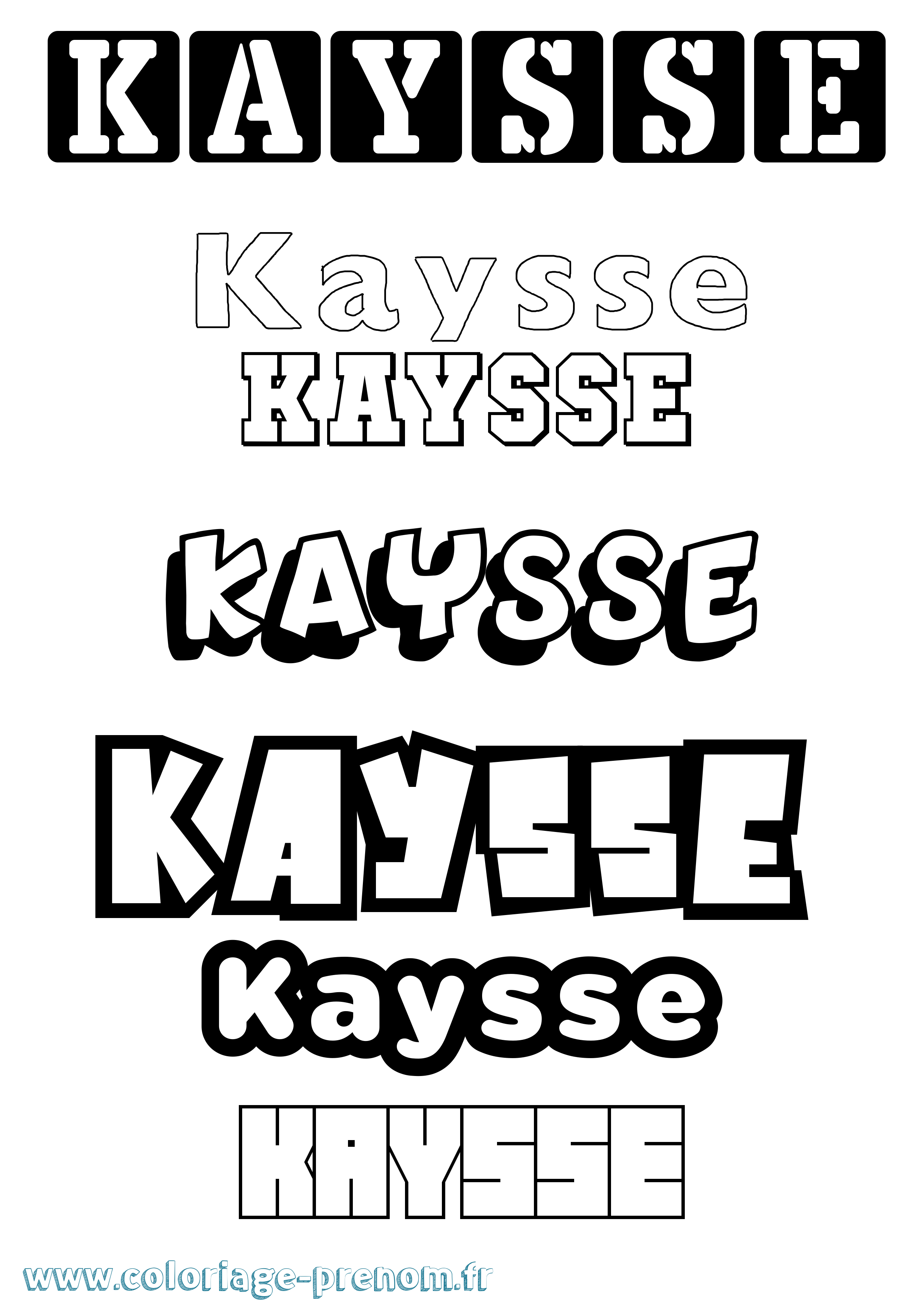Coloriage Kaysse Simple Coloriage prénom Kaysse Simple