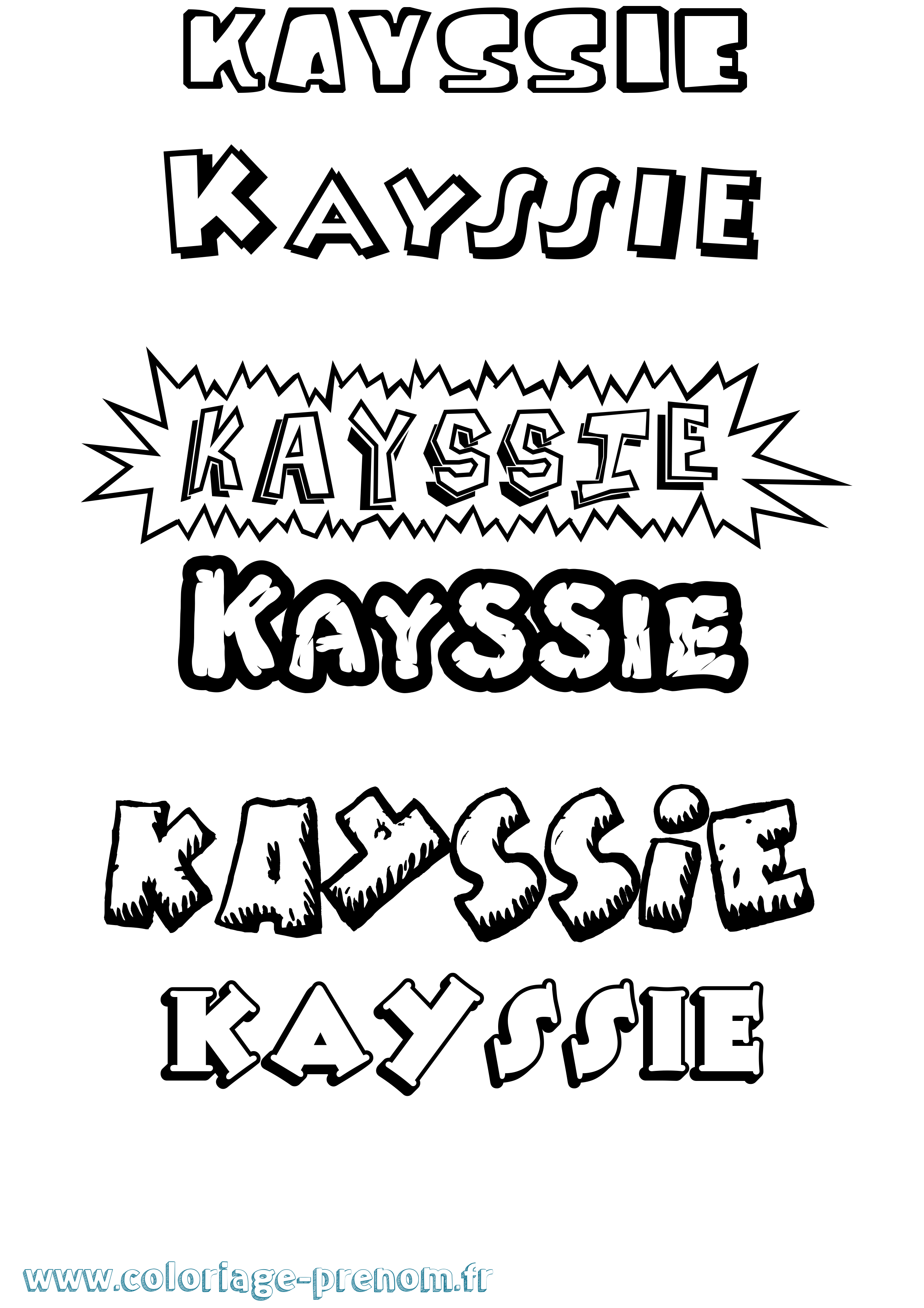Coloriage Kayssie Dessin Animé Coloriage prénom Kayssie Dessin Animé