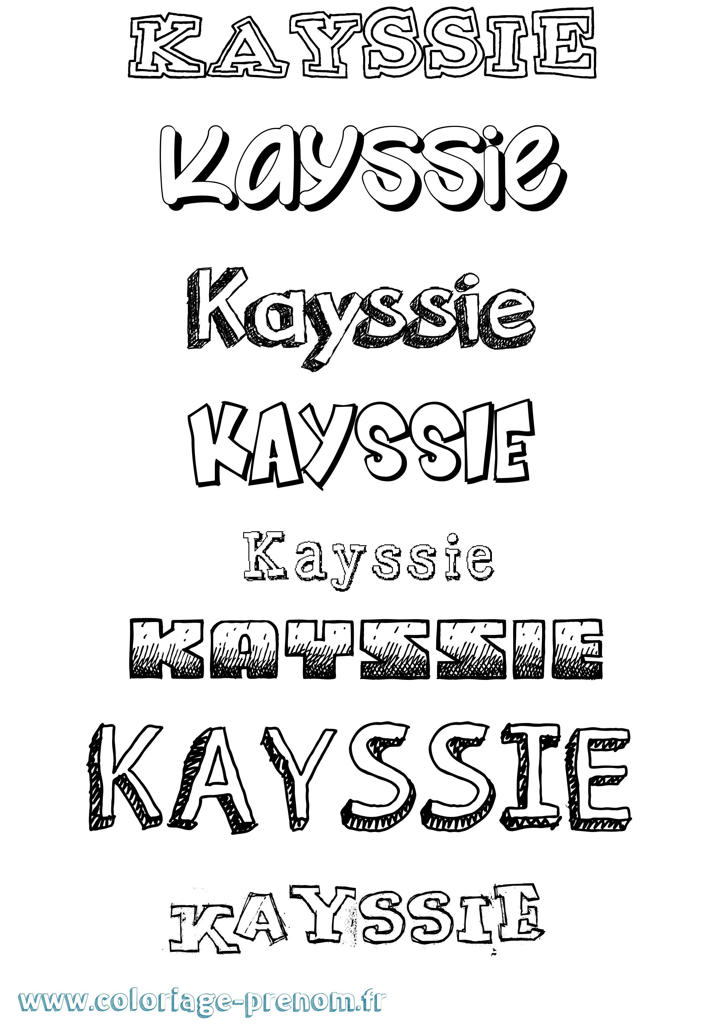 Coloriage Kayssie Dessiné Coloriage prénom Kayssie Dessiné