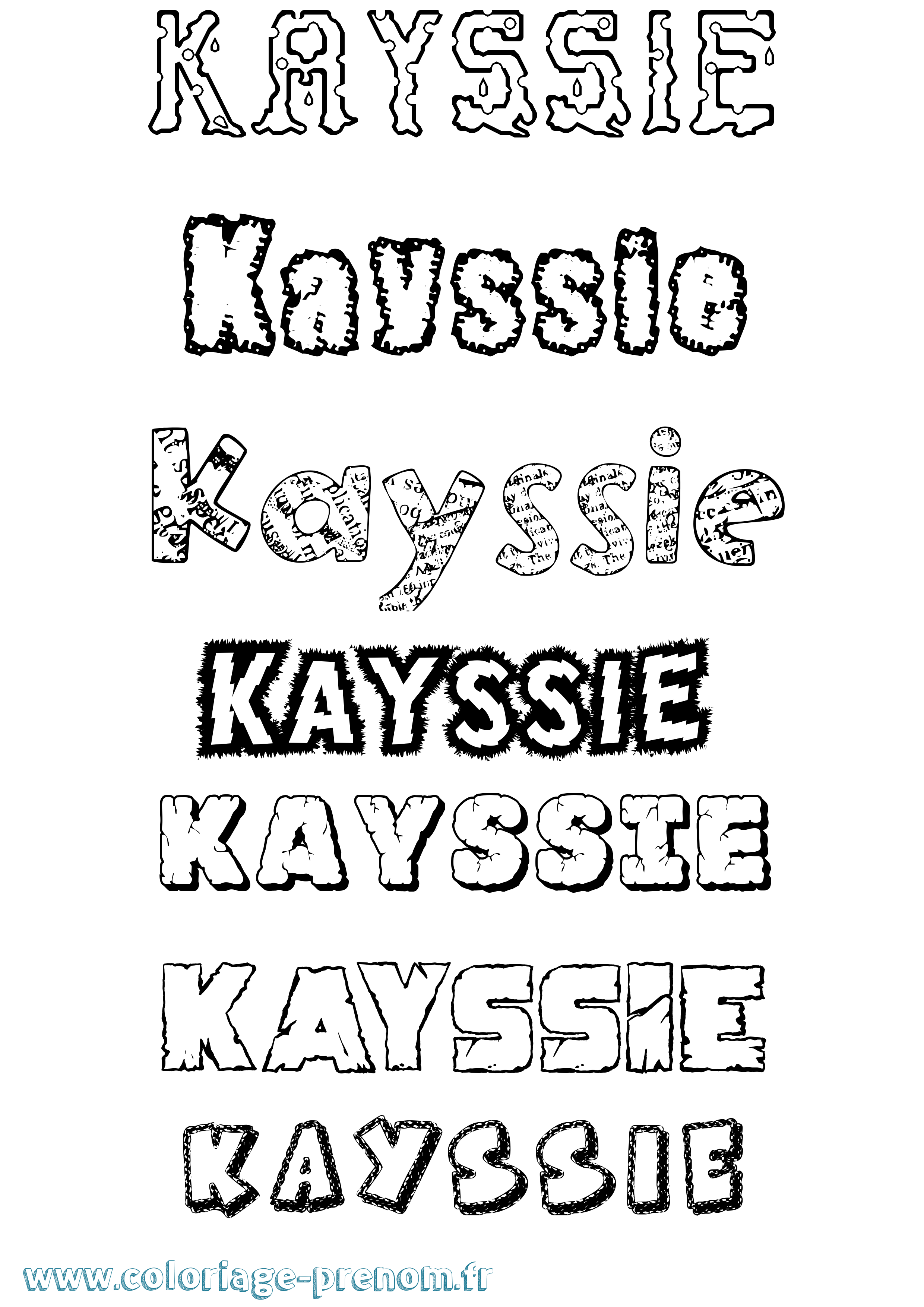 Coloriage Kayssie Destructuré Coloriage prénom Kayssie Destructuré