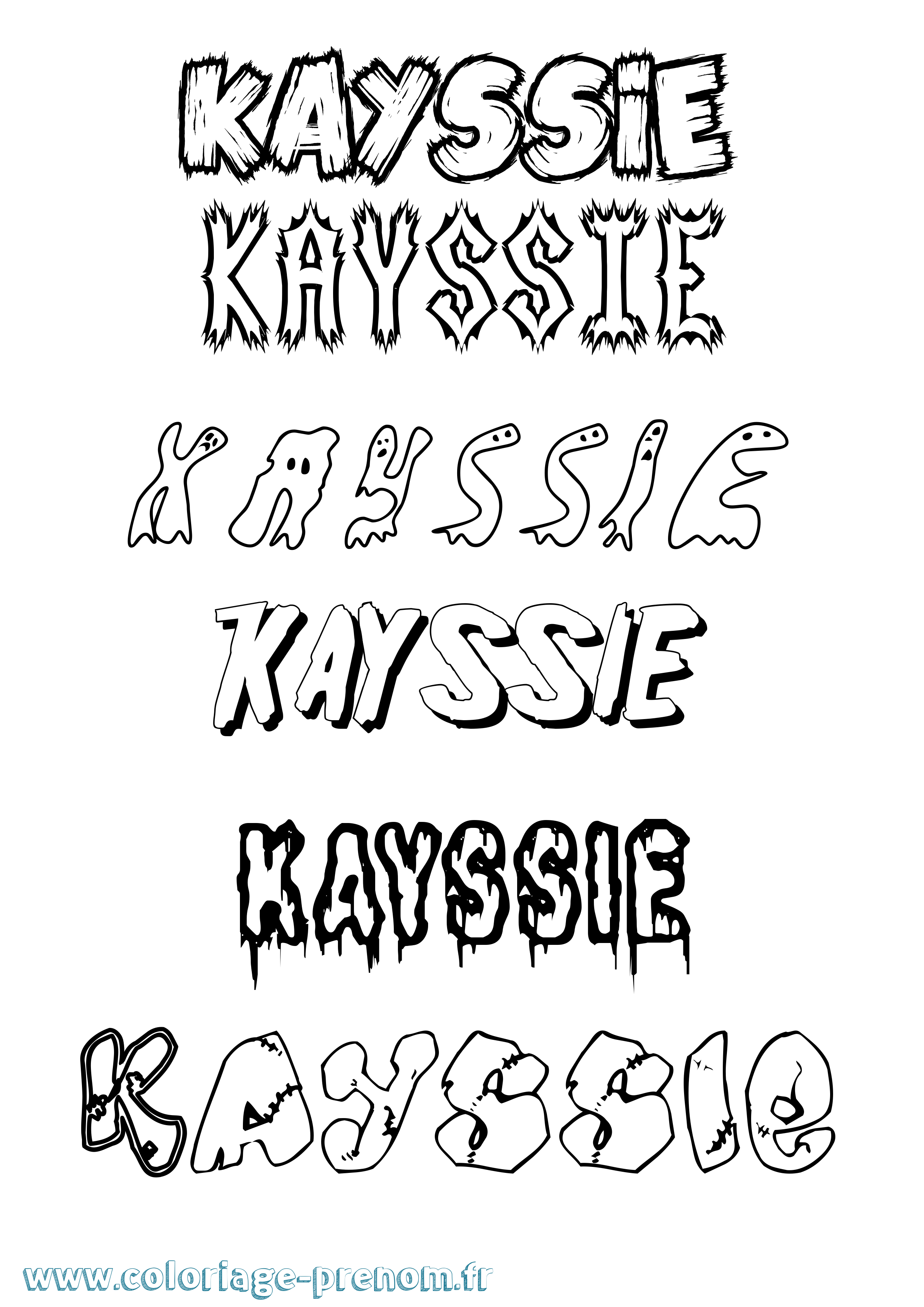 Coloriage Kayssie Frisson Coloriage prénom Kayssie Frisson