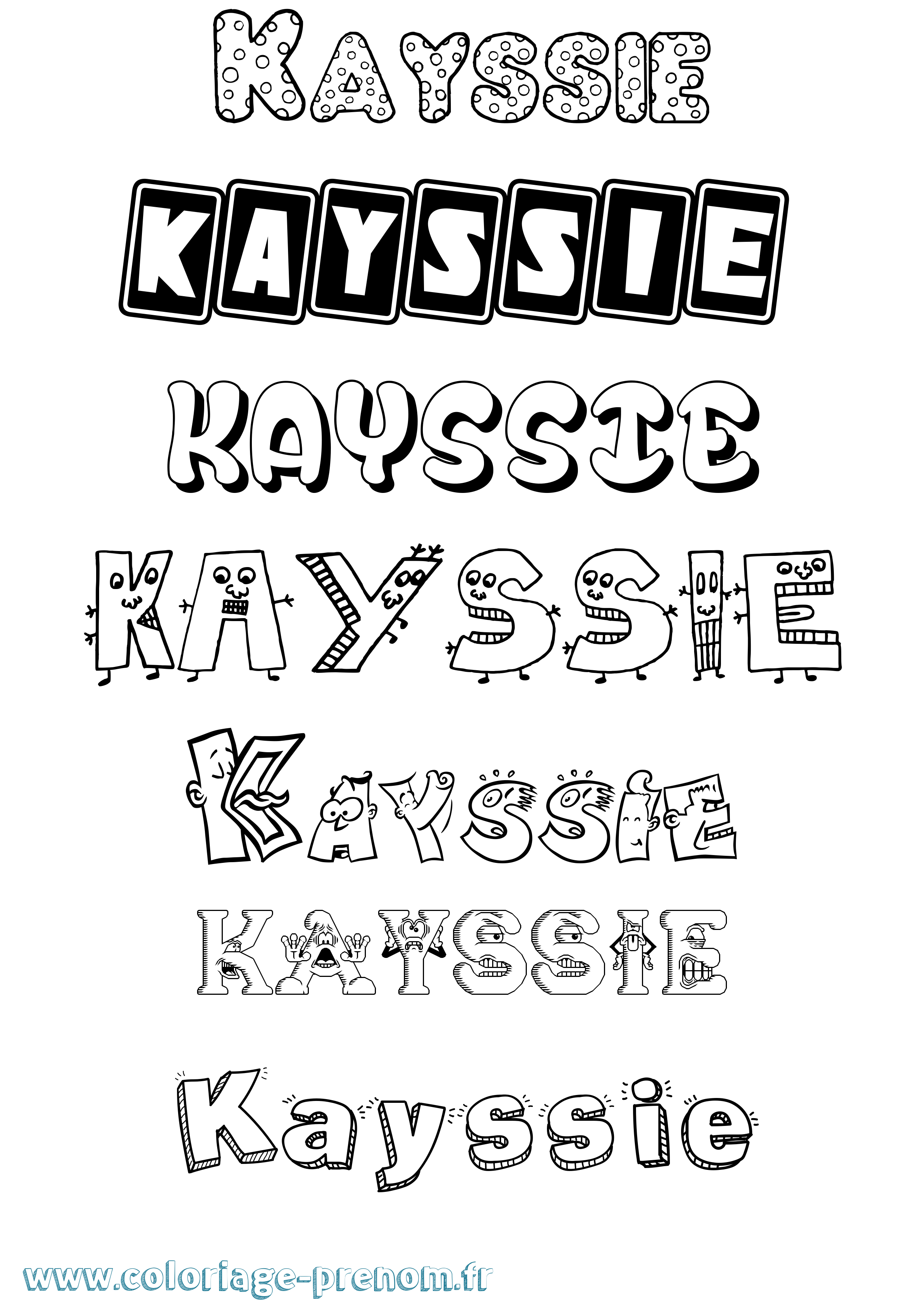 Coloriage Kayssie Fun Coloriage prénom Kayssie Fun