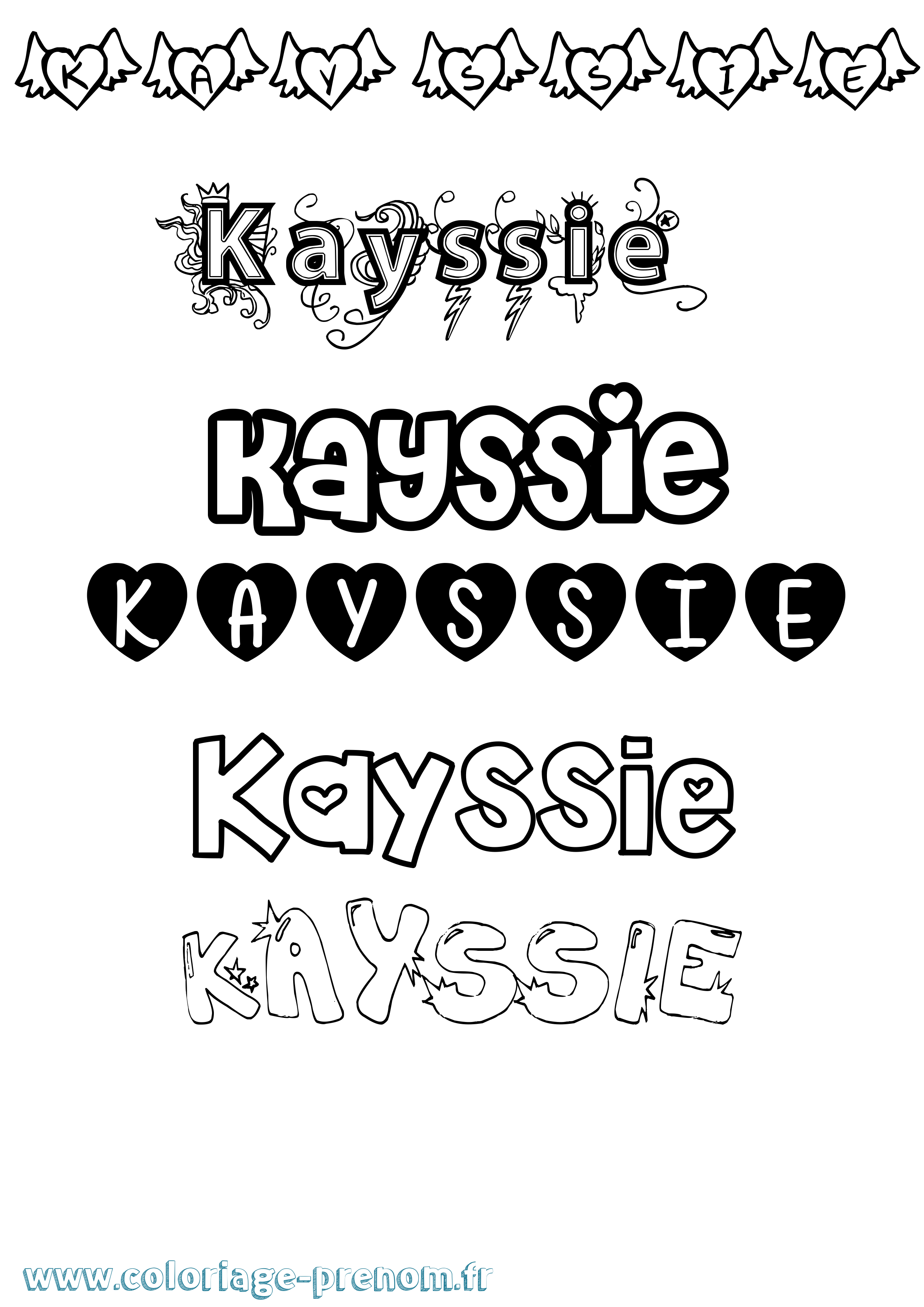 Coloriage Kayssie Girly Coloriage prénom Kayssie Girly
