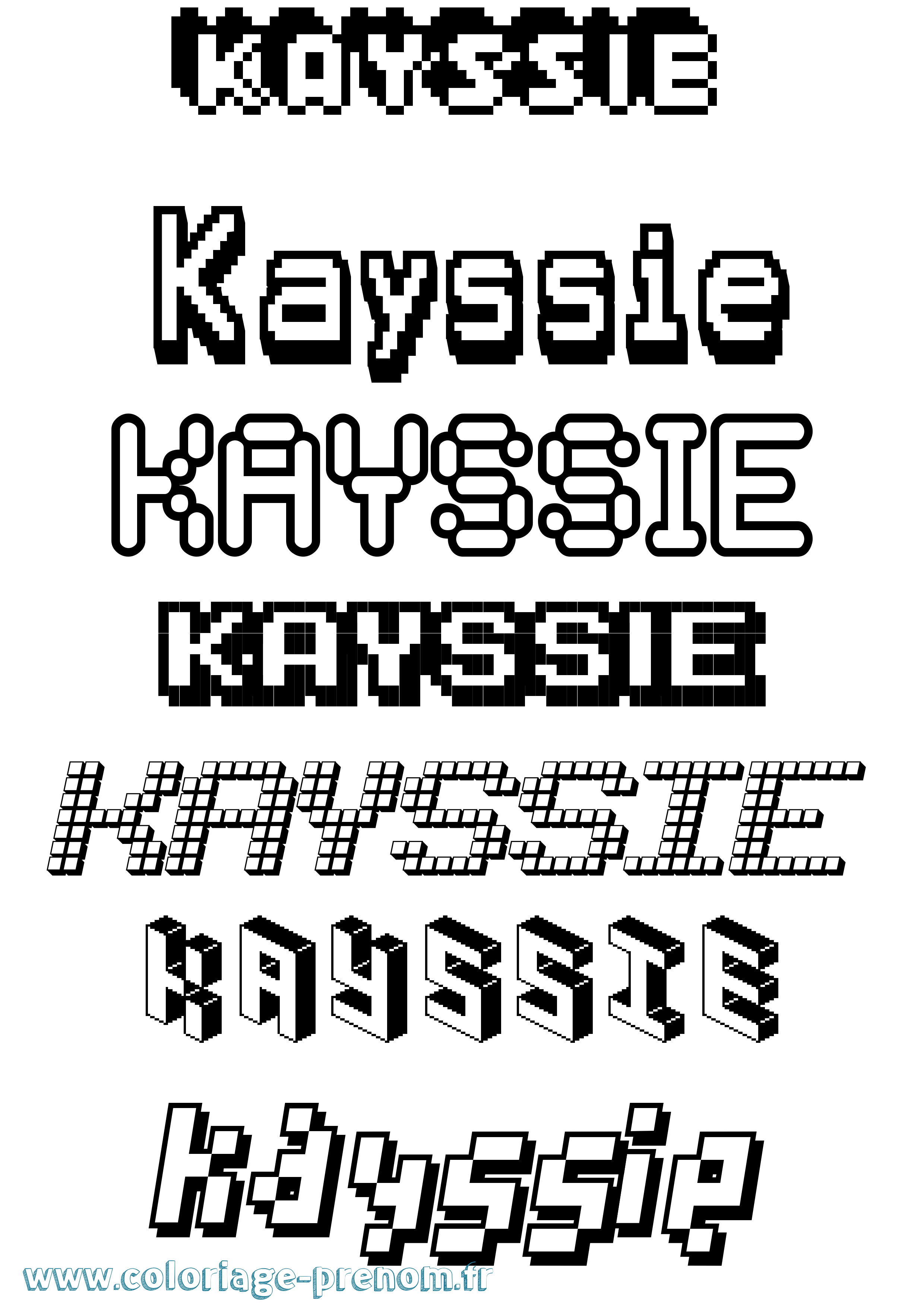 Coloriage Kayssie Pixel Coloriage prénom Kayssie Pixel