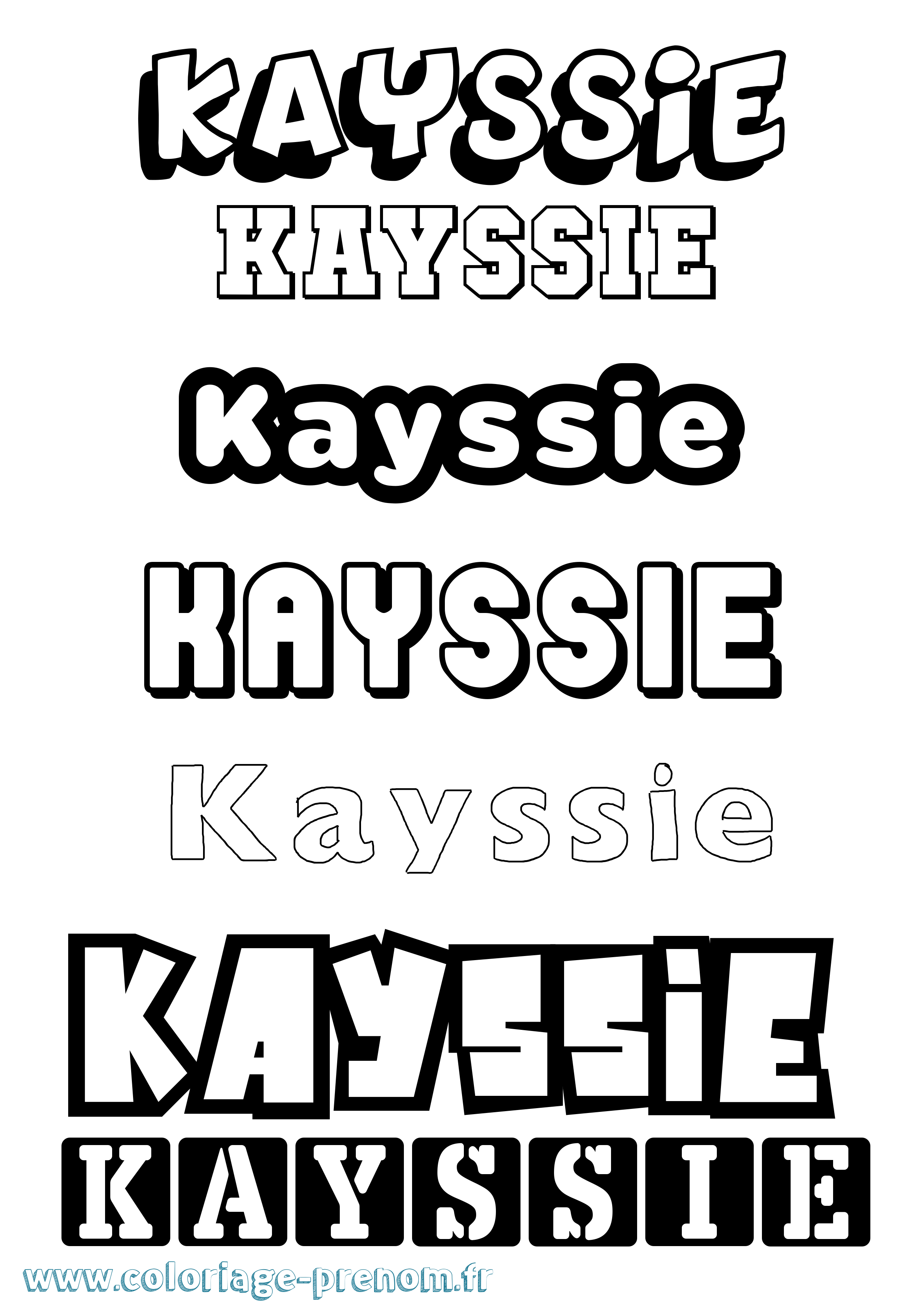 Coloriage Kayssie Simple Coloriage prénom Kayssie Simple