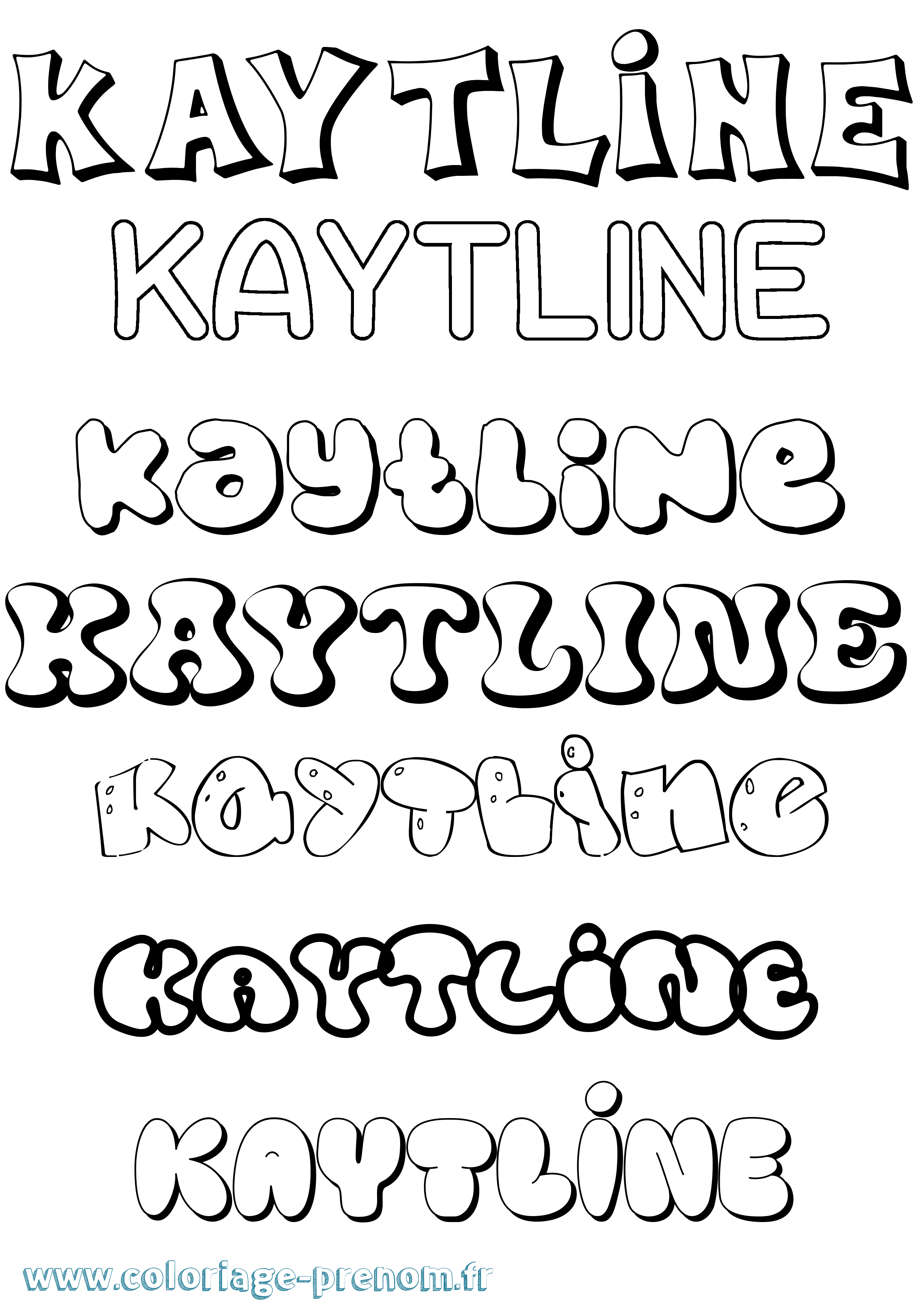 Coloriage Kaytline Bubble Coloriage prénom Kaytline Bubble