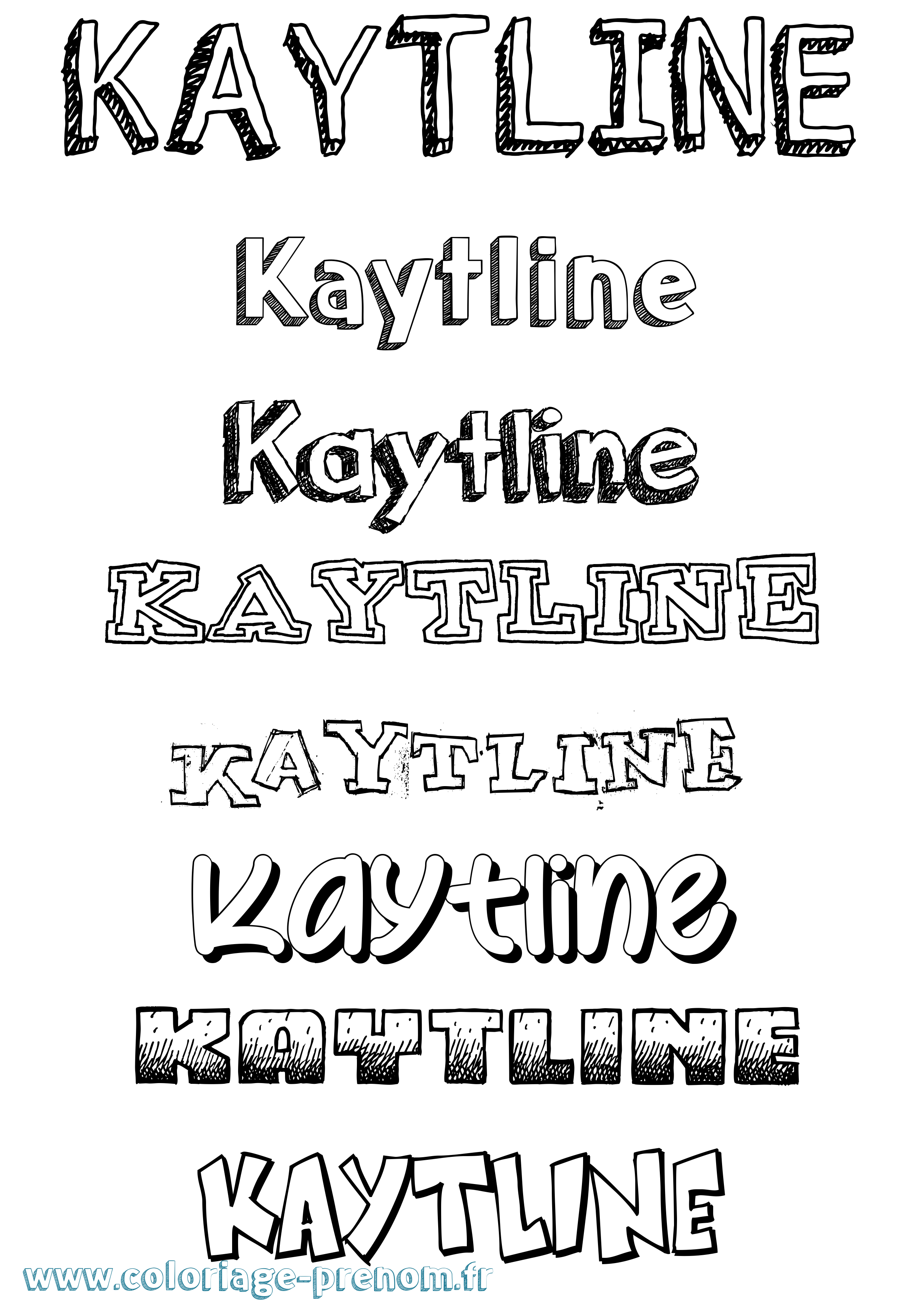 Coloriage Kaytline Dessiné Coloriage prénom Kaytline Dessiné
