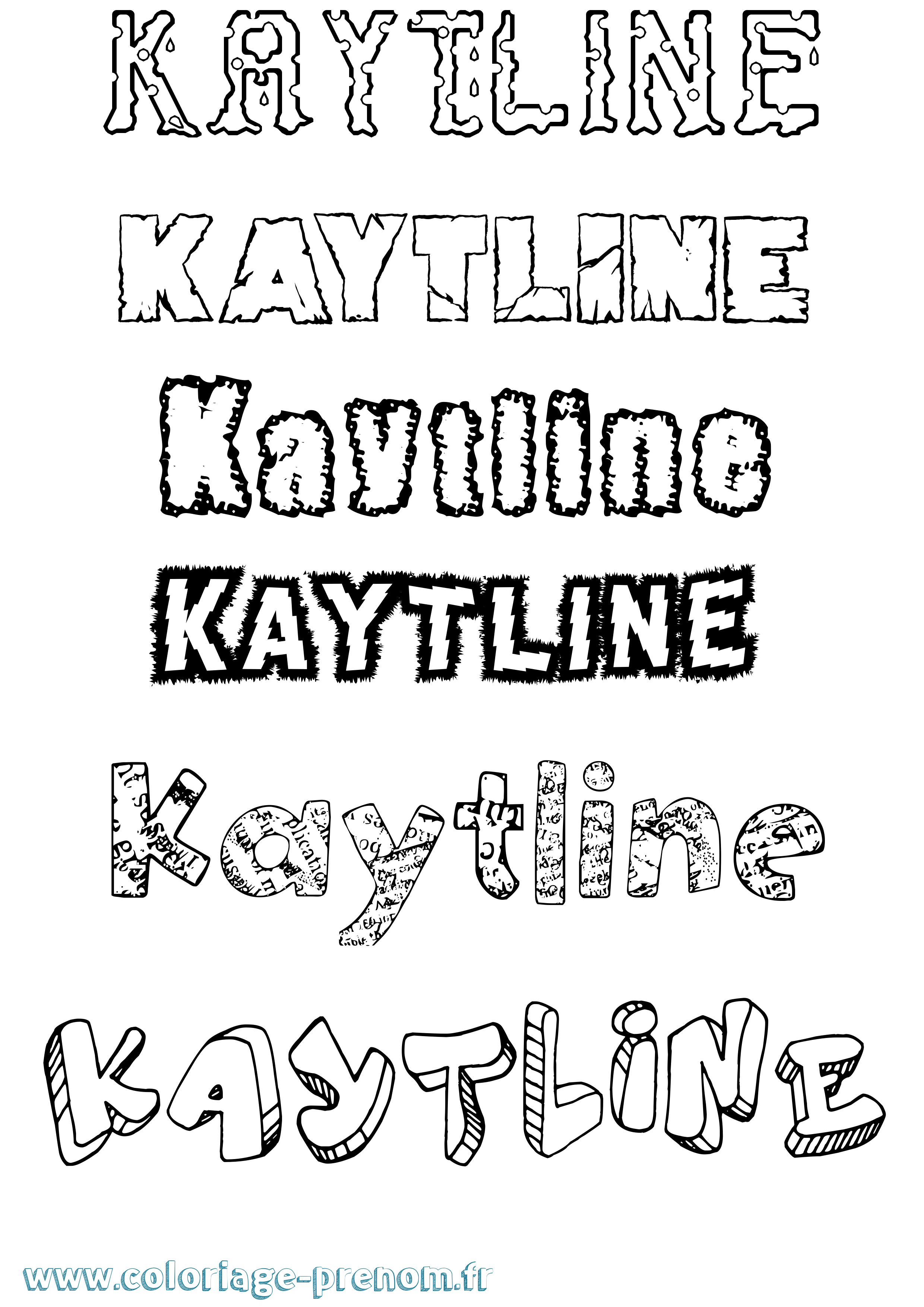 Coloriage Kaytline Destructuré Coloriage prénom Kaytline Destructuré