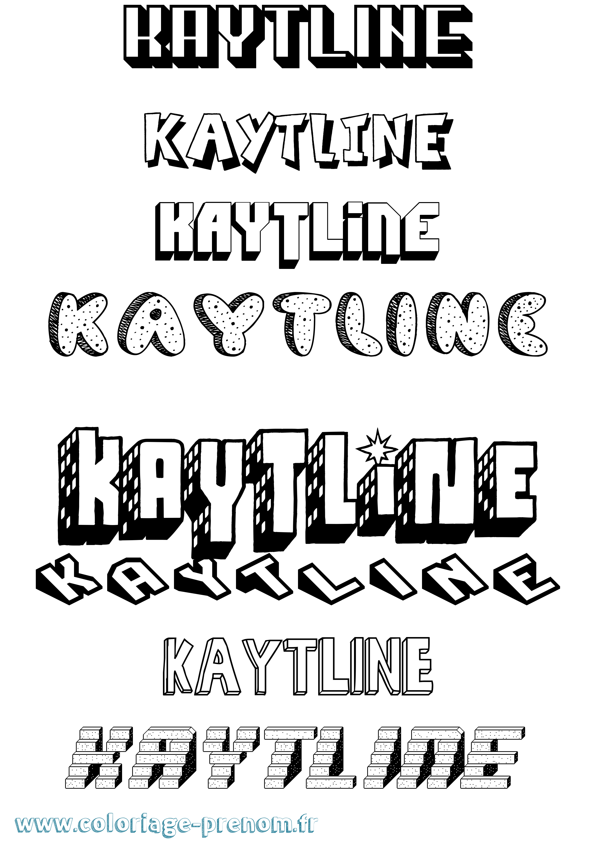 Coloriage Kaytline Effet 3D Coloriage prénom Kaytline Effet 3D