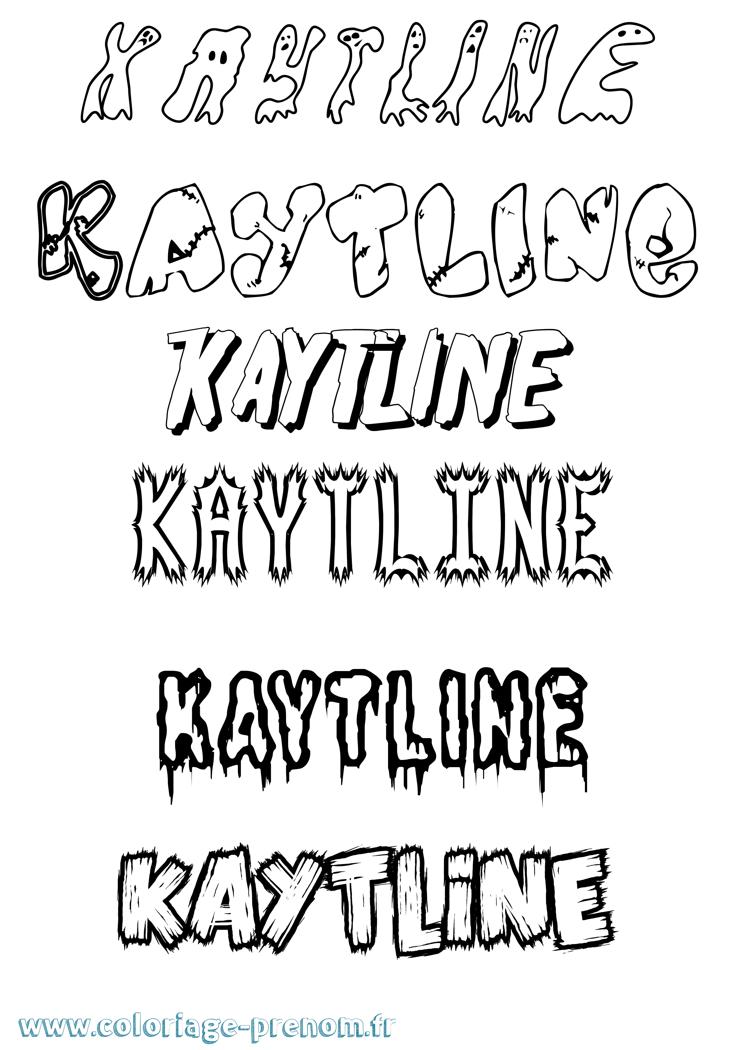 Coloriage Kaytline Frisson Coloriage prénom Kaytline Frisson