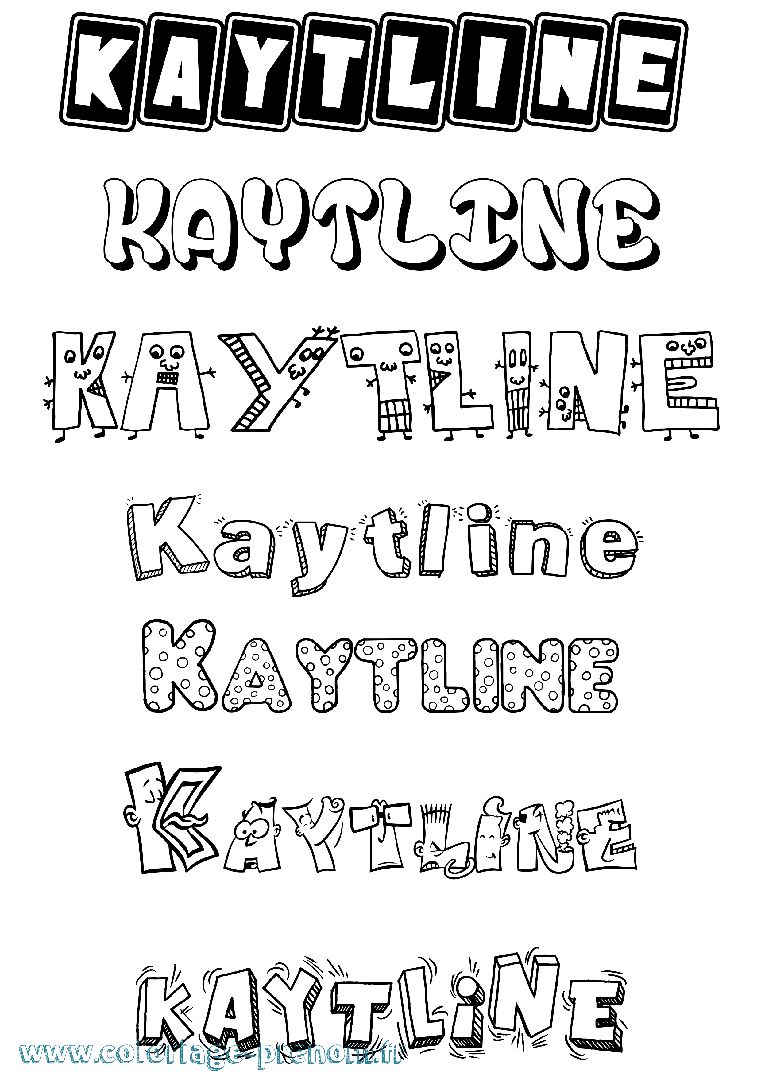 Coloriage Kaytline Fun Coloriage prénom Kaytline Fun