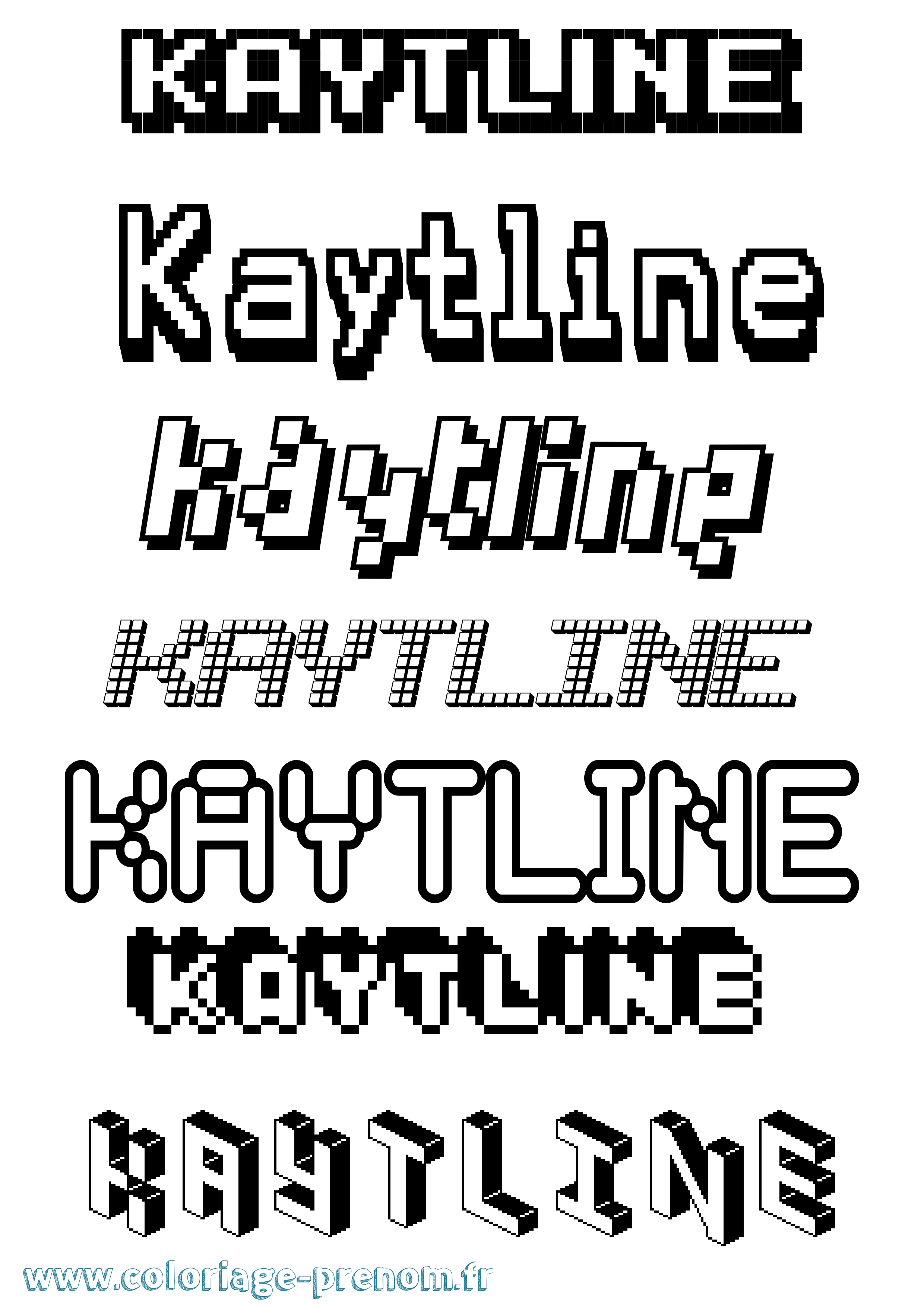 Coloriage Kaytline Pixel Coloriage prénom Kaytline Pixel