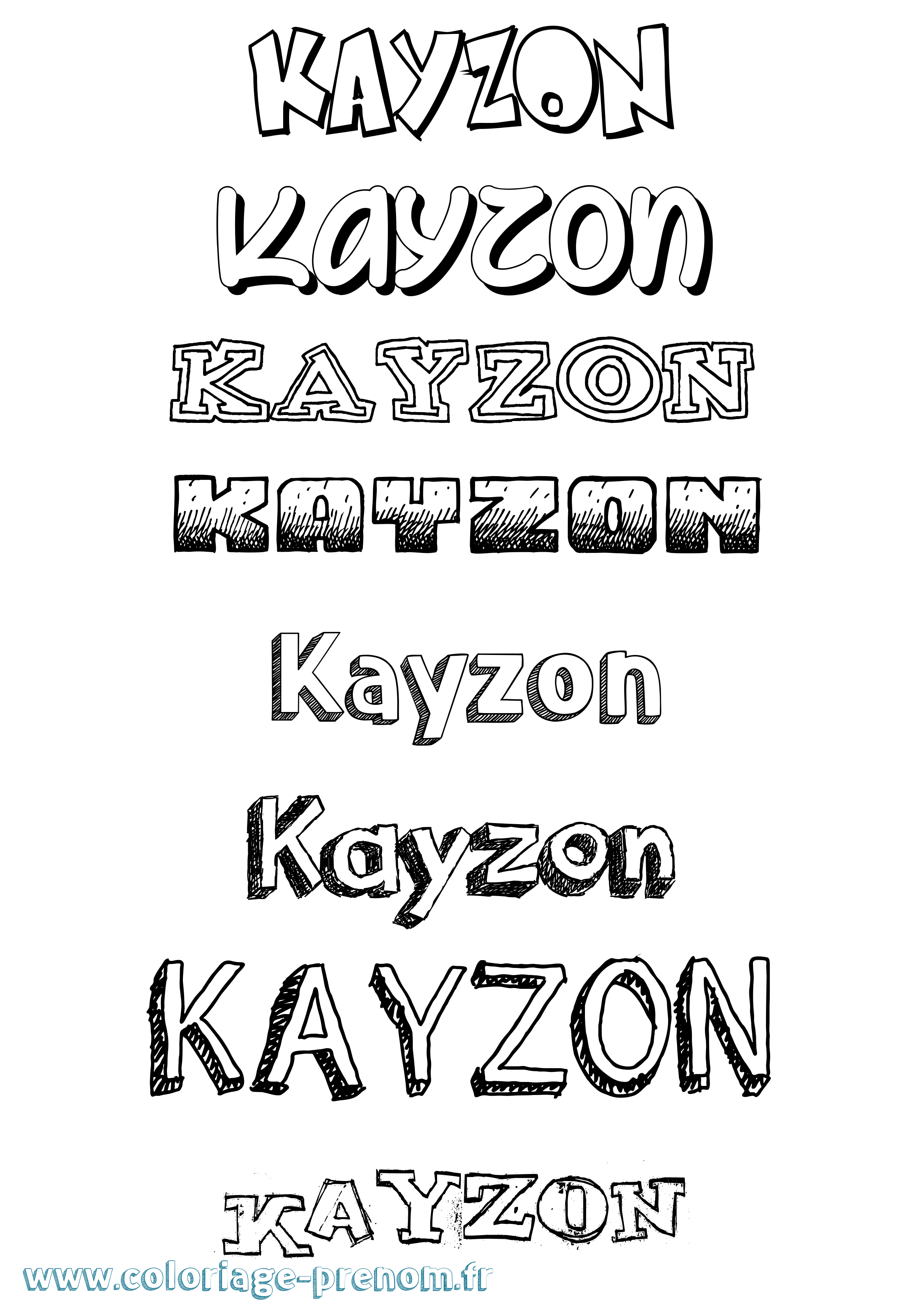 Coloriage Kayzon Dessiné Coloriage prénom Kayzon Dessiné