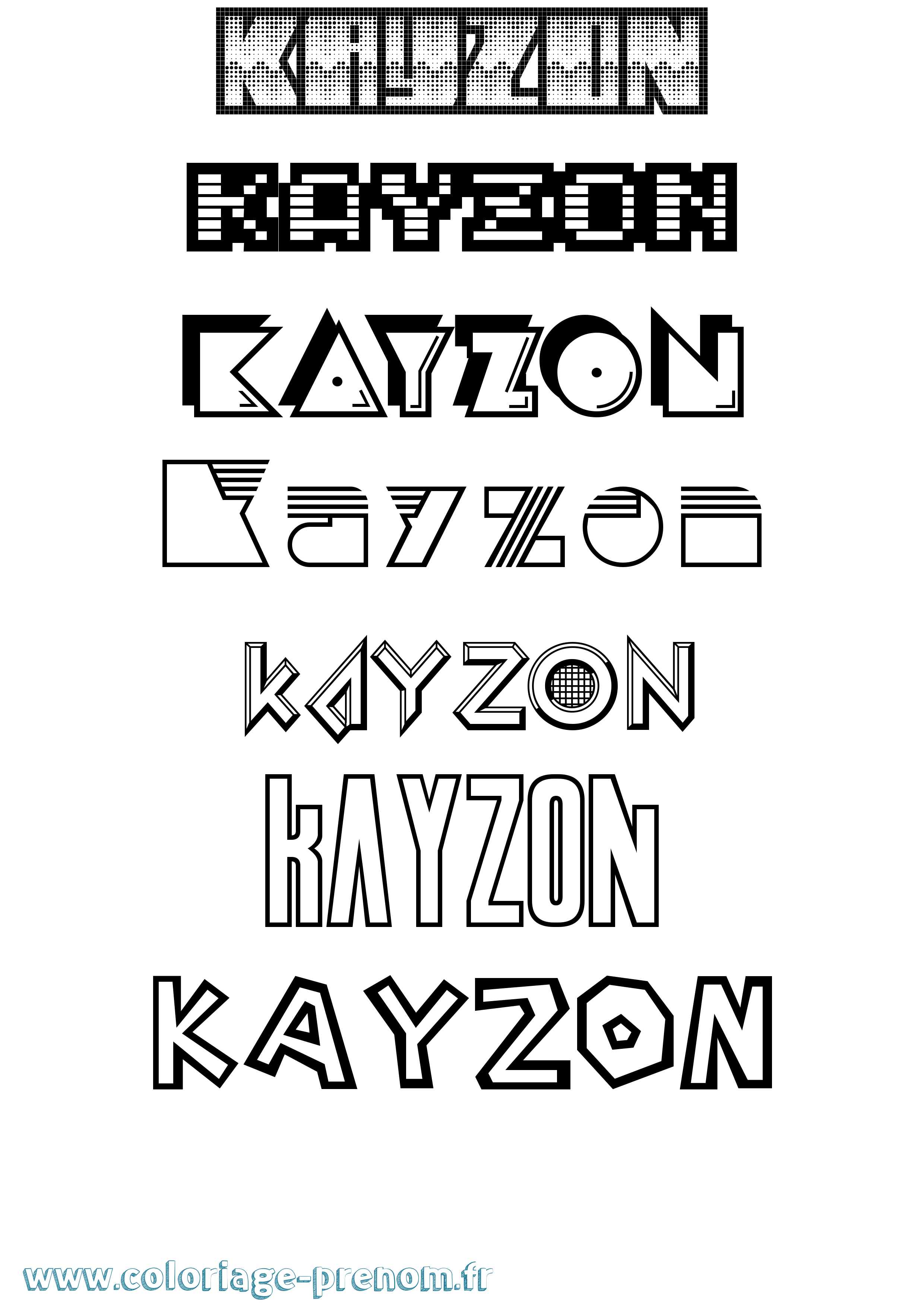 Coloriage Kayzon Jeux Vidéos Coloriage prénom Kayzon Jeux Vidéos