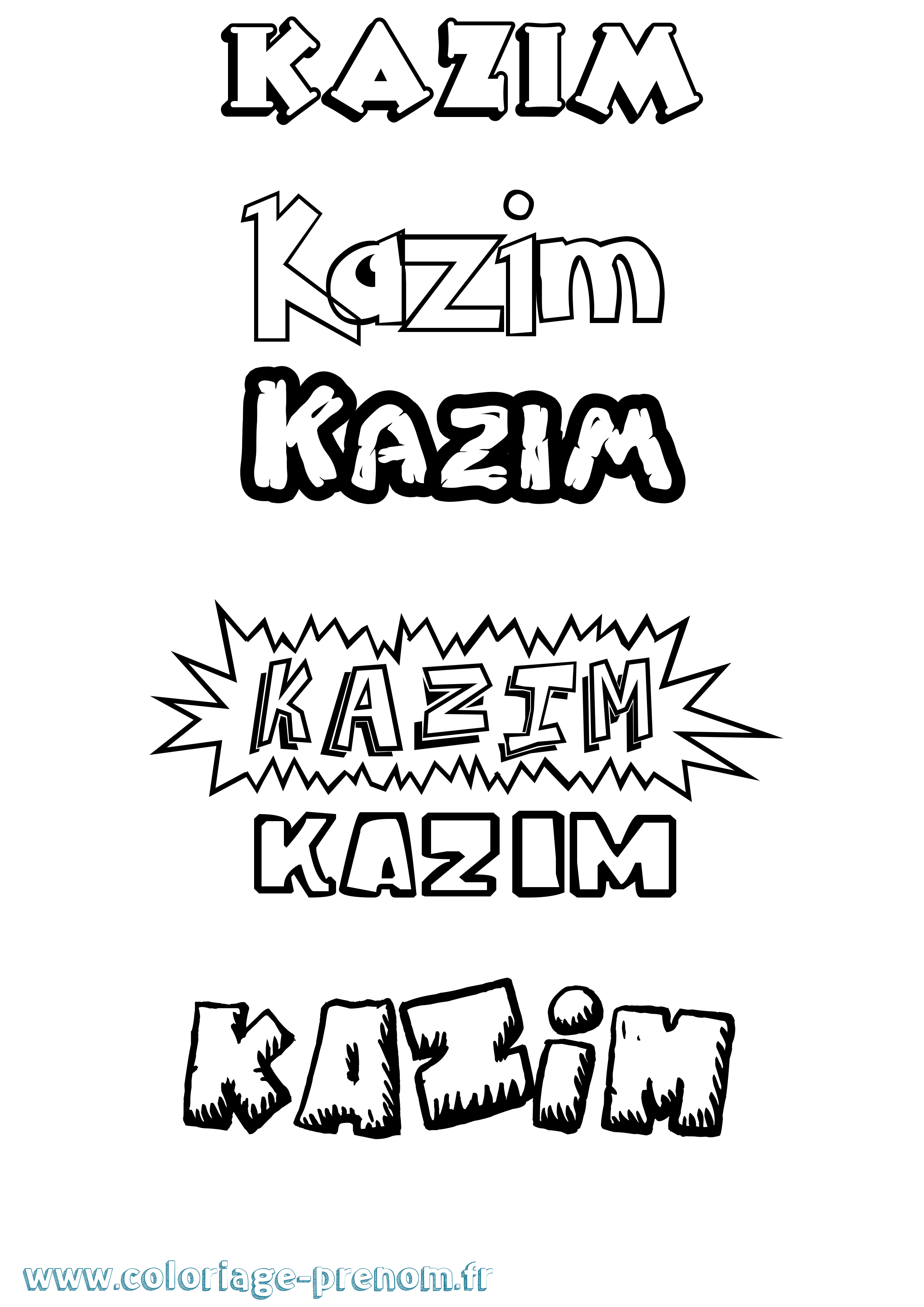 Coloriage Kazim Dessin Animé Coloriage prénom Kazim Dessin Animé