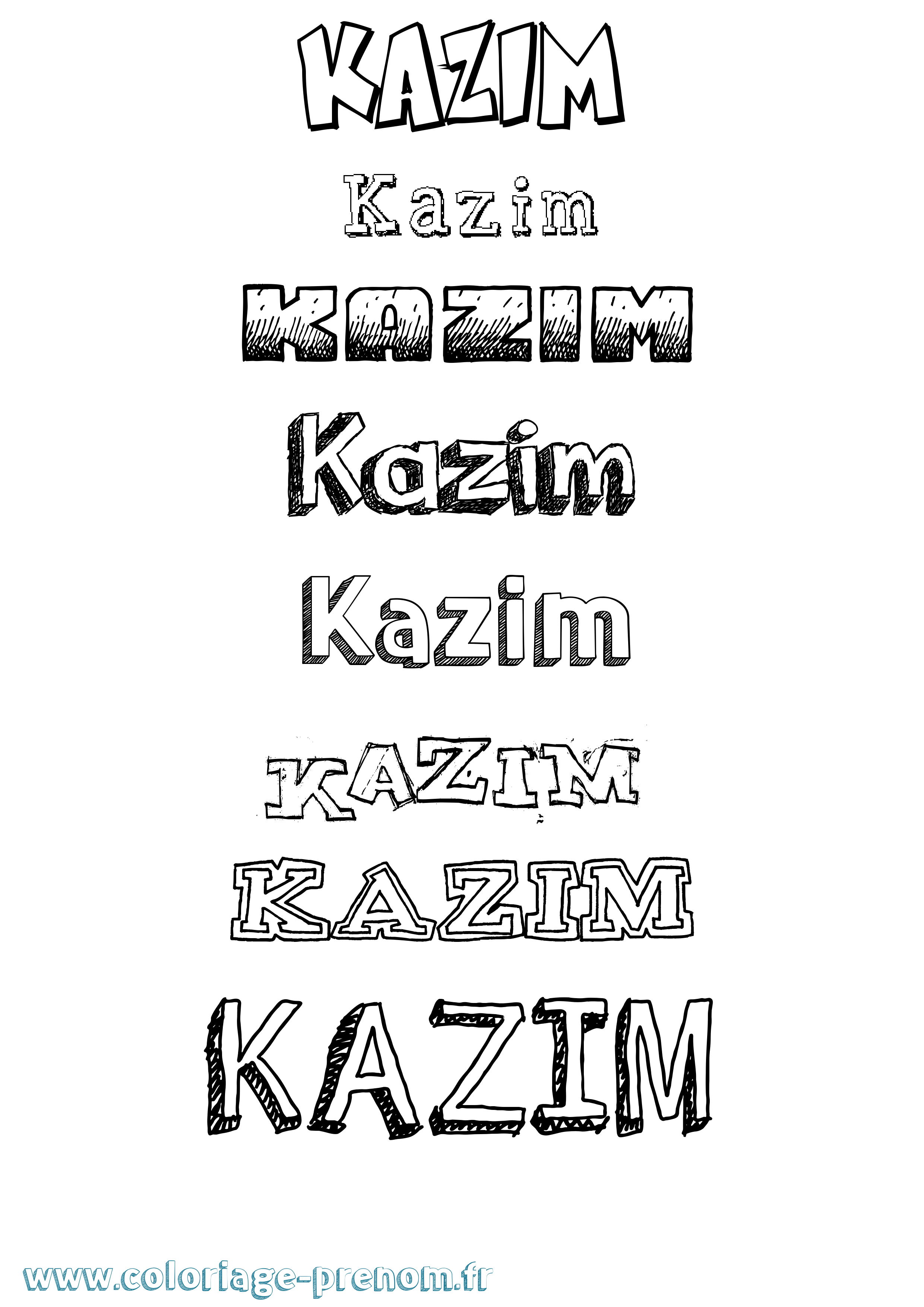 Coloriage Kazim Dessiné Coloriage prénom Kazim Dessiné