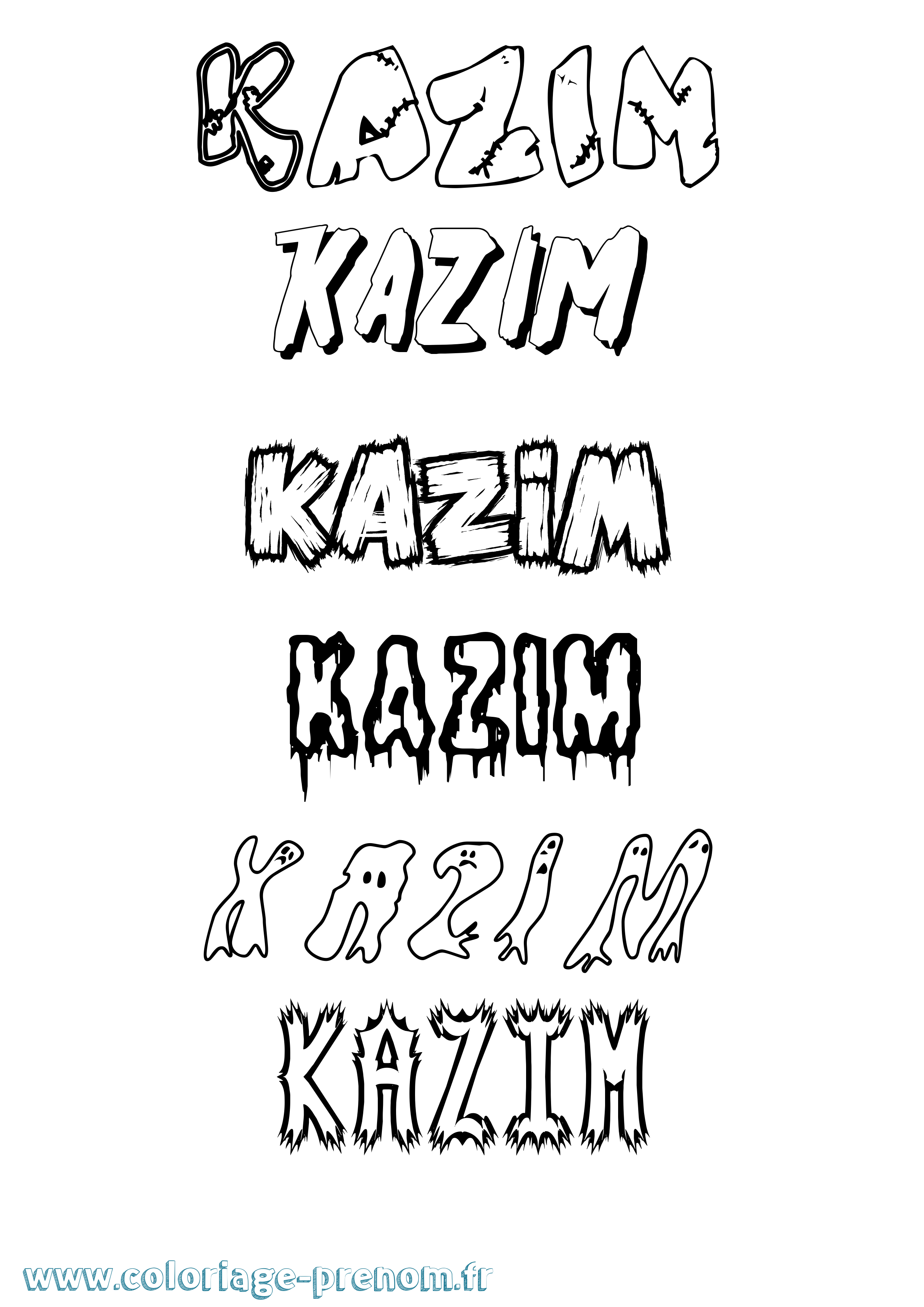 Coloriage Kazim Frisson Coloriage prénom Kazim Frisson