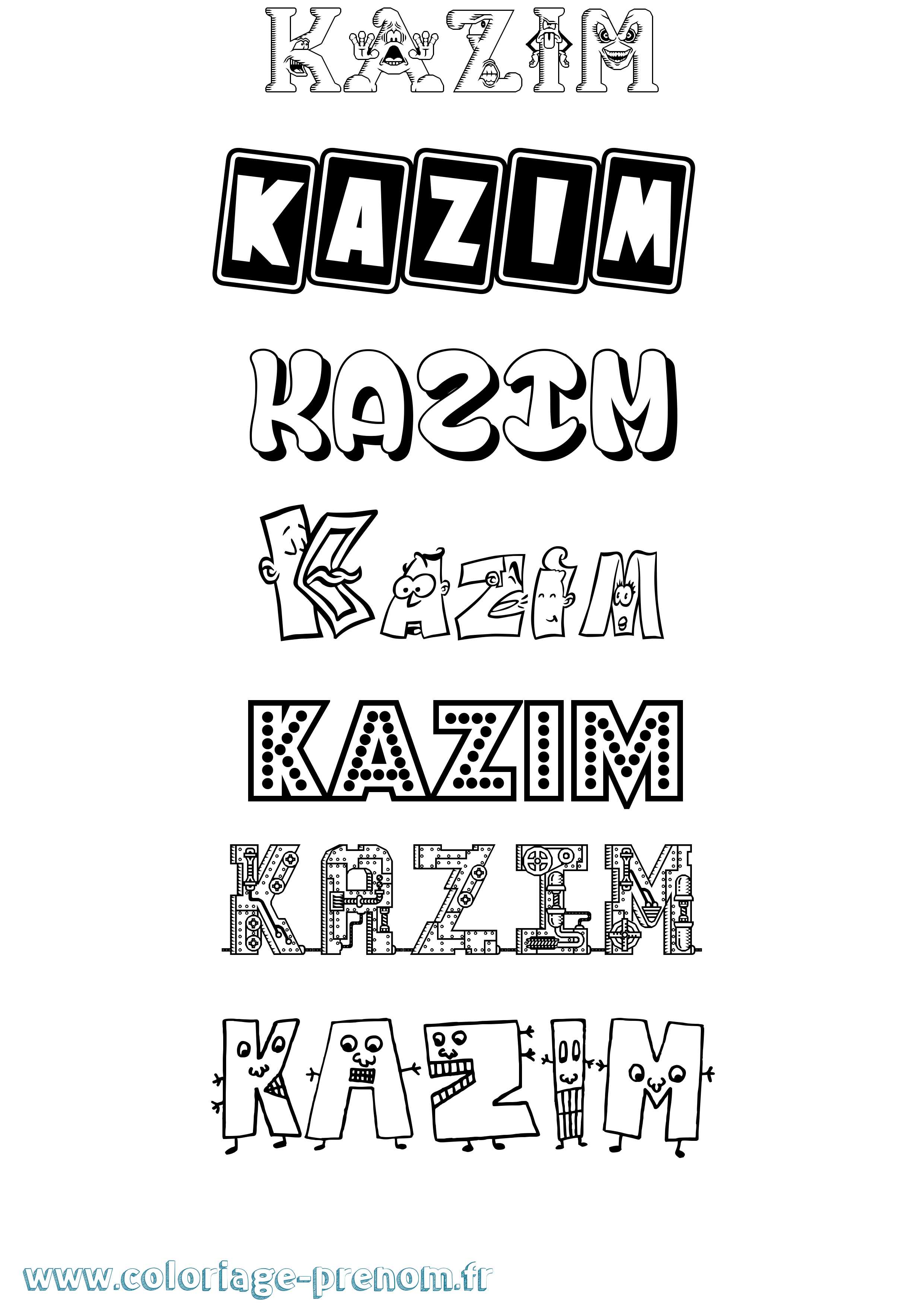 Coloriage Kazim Fun Coloriage prénom Kazim Fun
