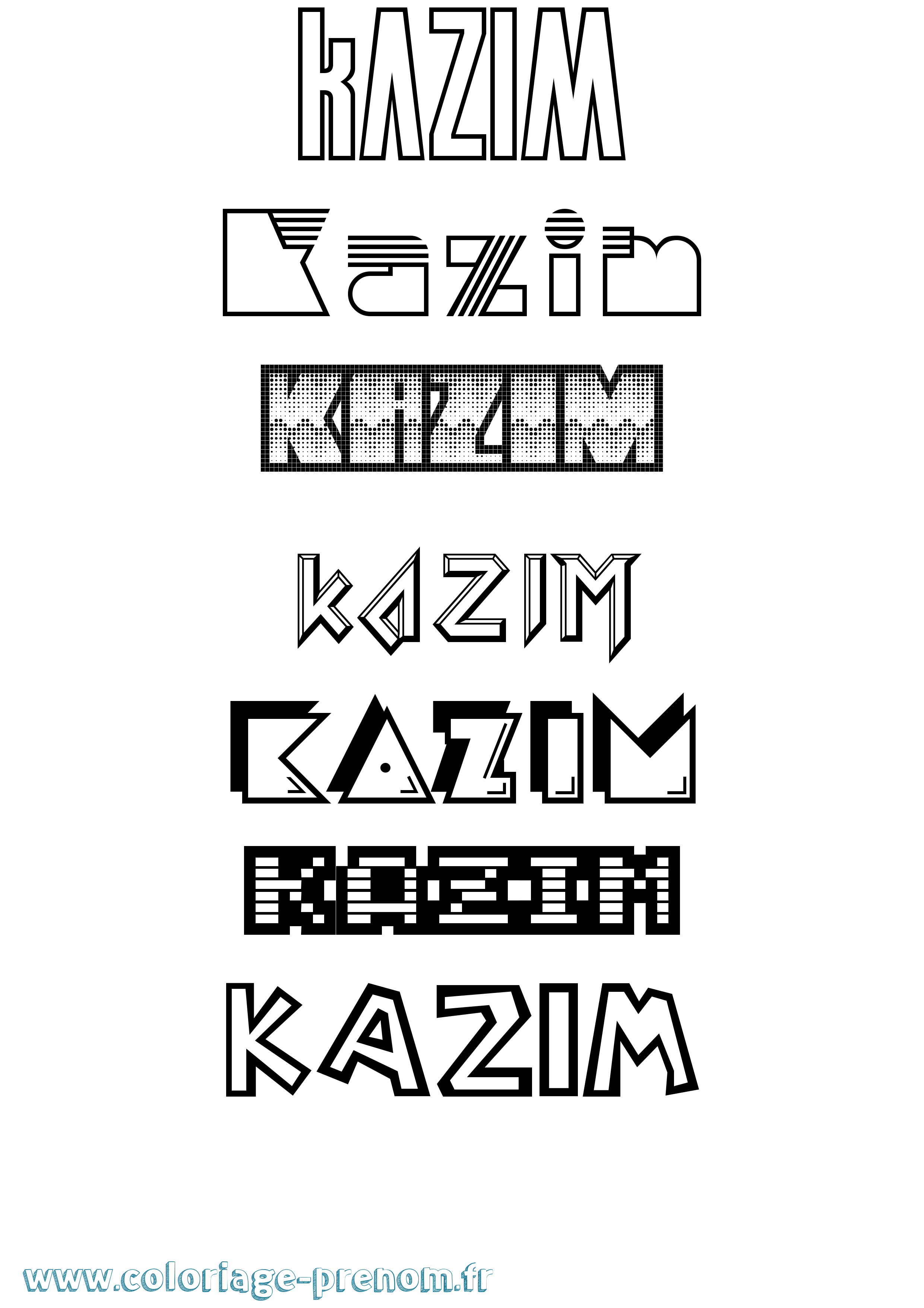 Coloriage Kazim Jeux Vidéos Coloriage prénom Kazim Jeux Vidéos