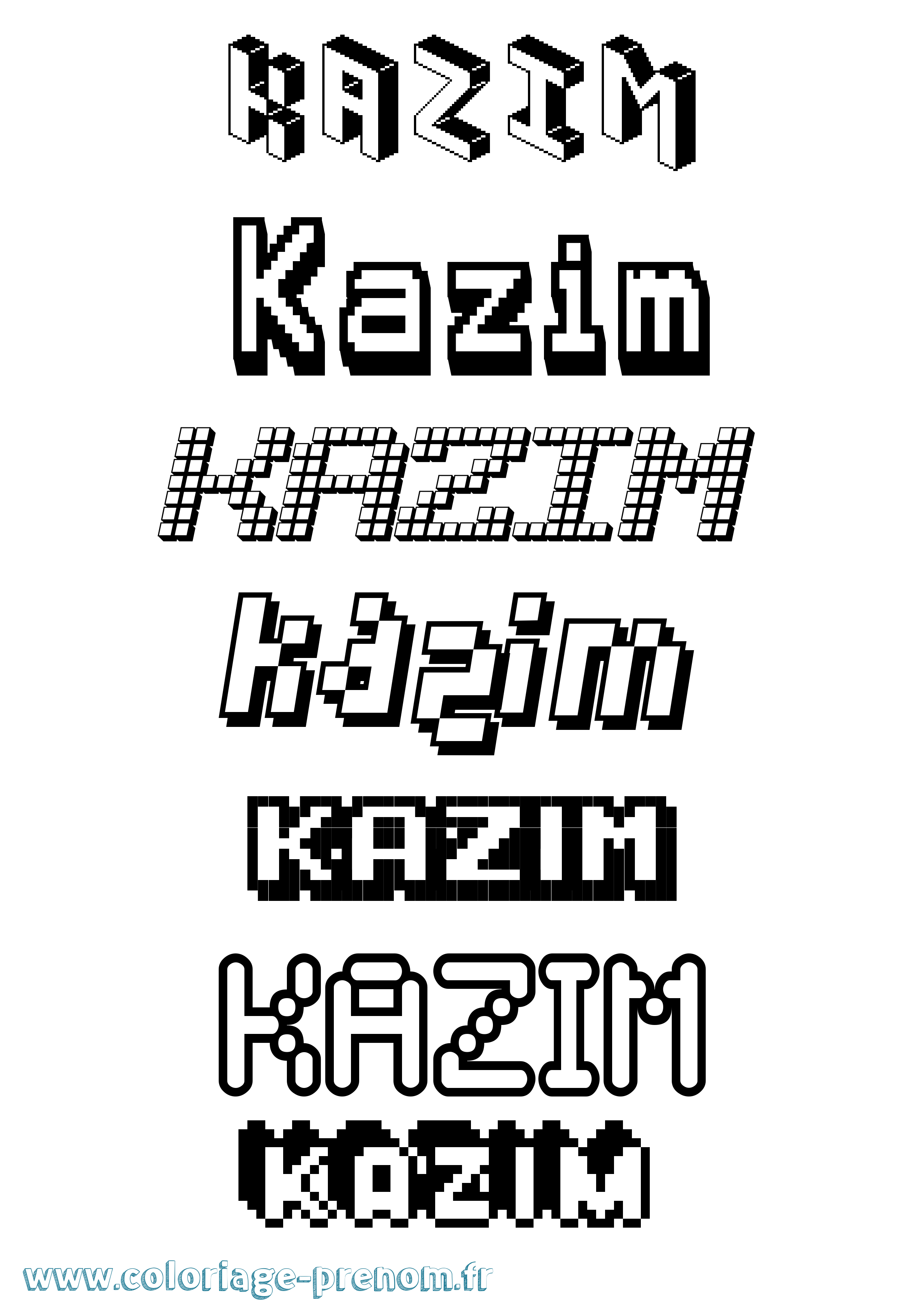 Coloriage Kazim Pixel Coloriage prénom Kazim Pixel