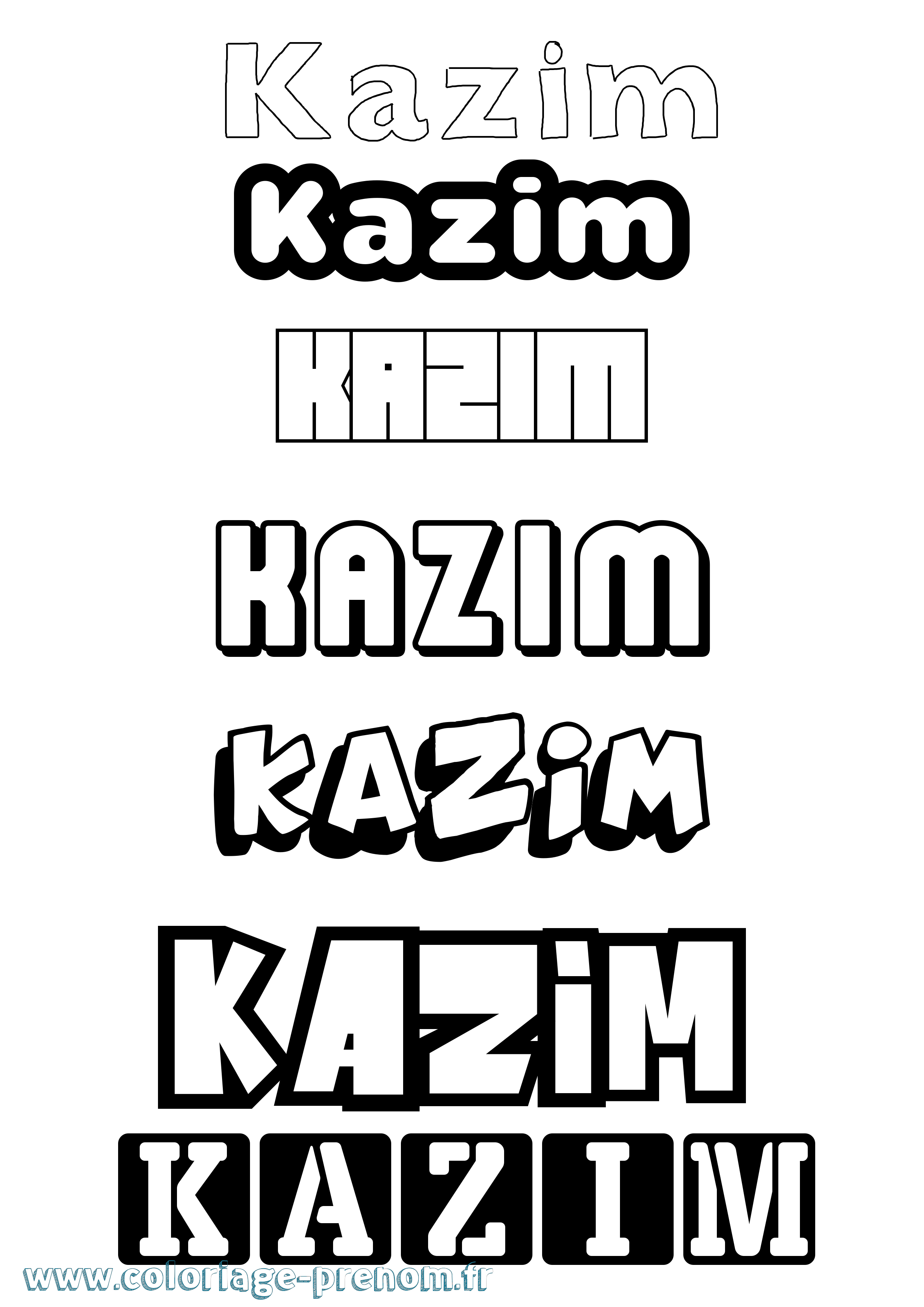Coloriage Kazim Simple Coloriage prénom Kazim Simple