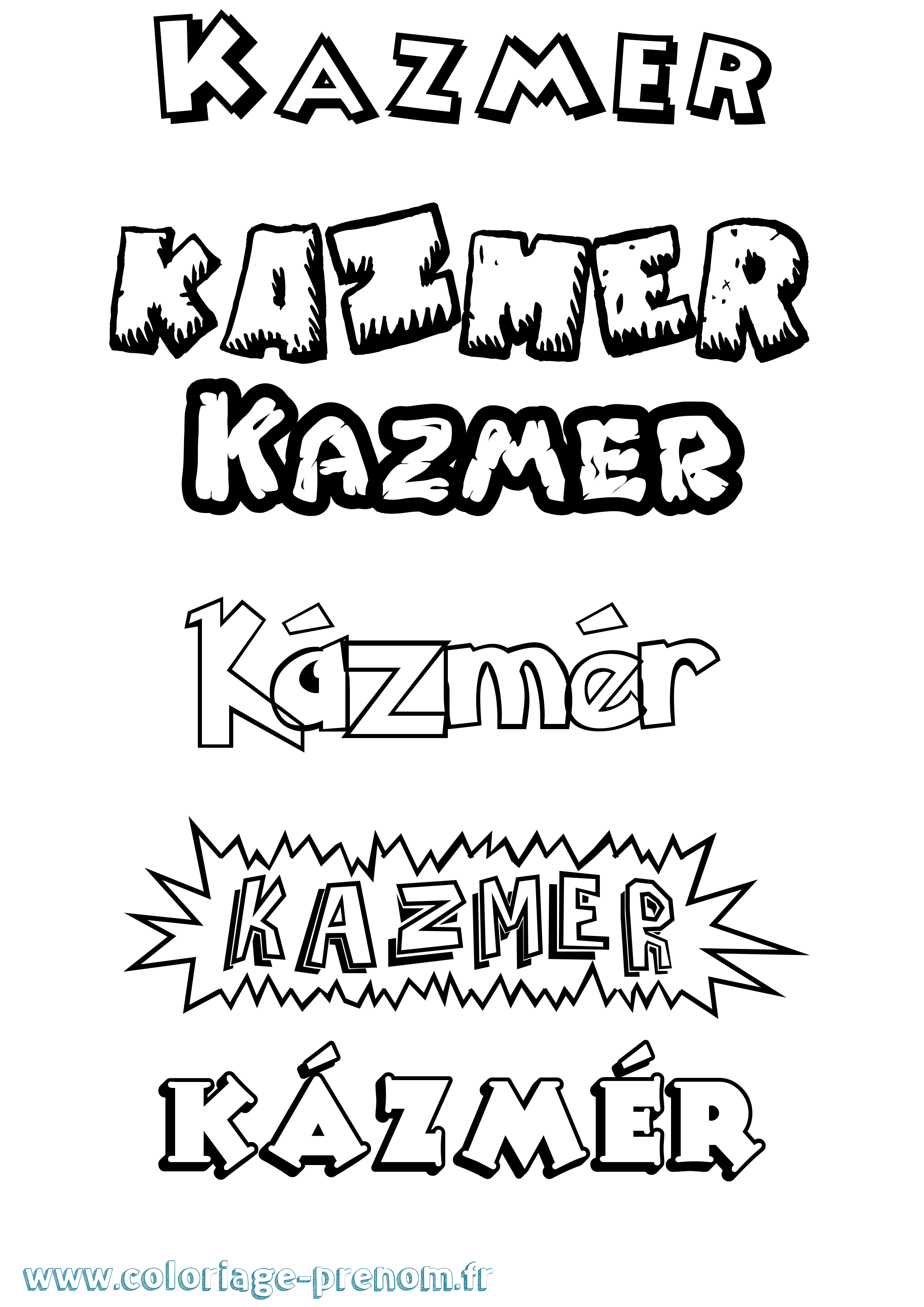 Coloriage Kázmér Dessin Animé Coloriage prénom Kázmér Dessin Animé