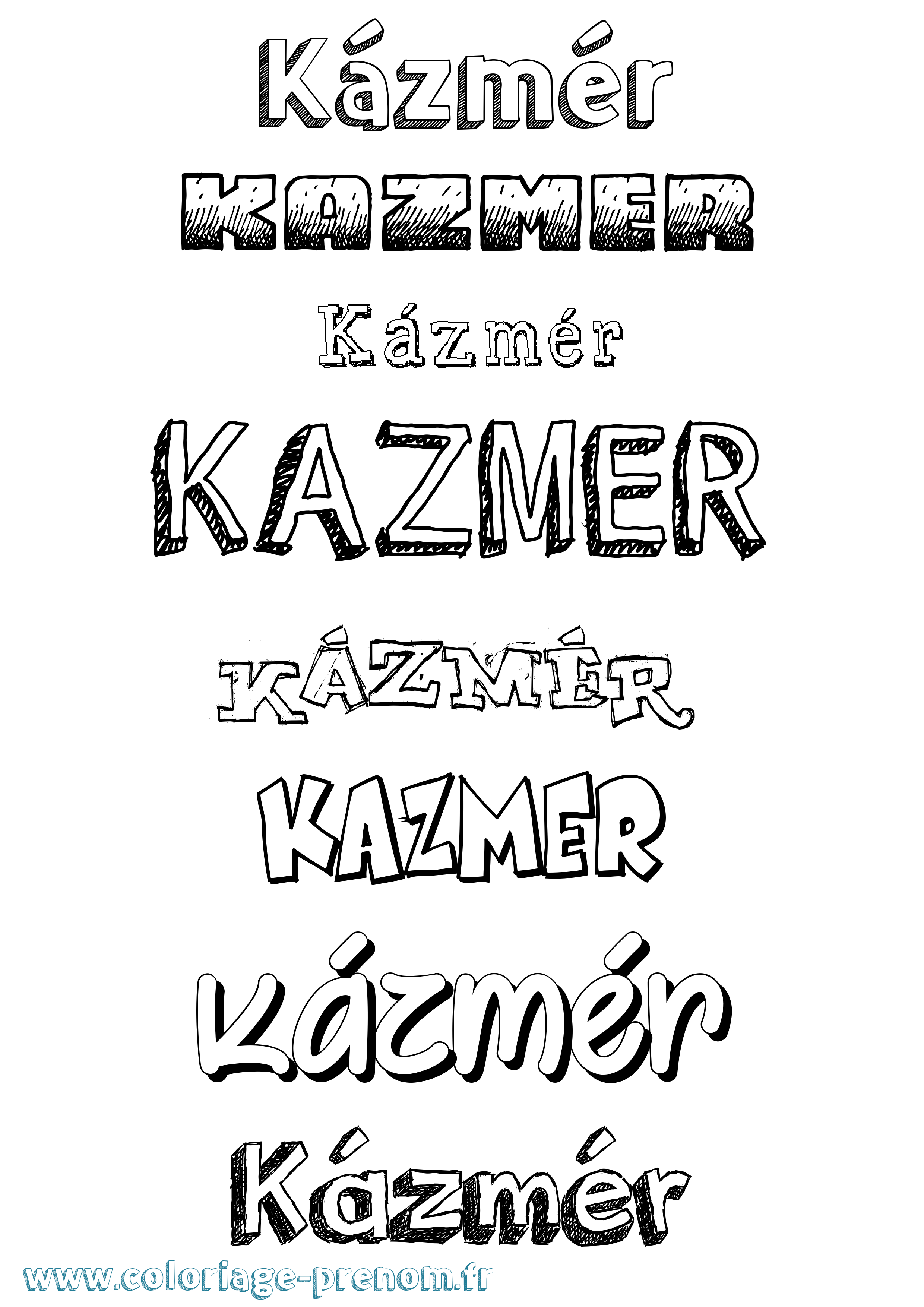 Coloriage Kázmér Dessiné Coloriage prénom Kázmér Dessiné