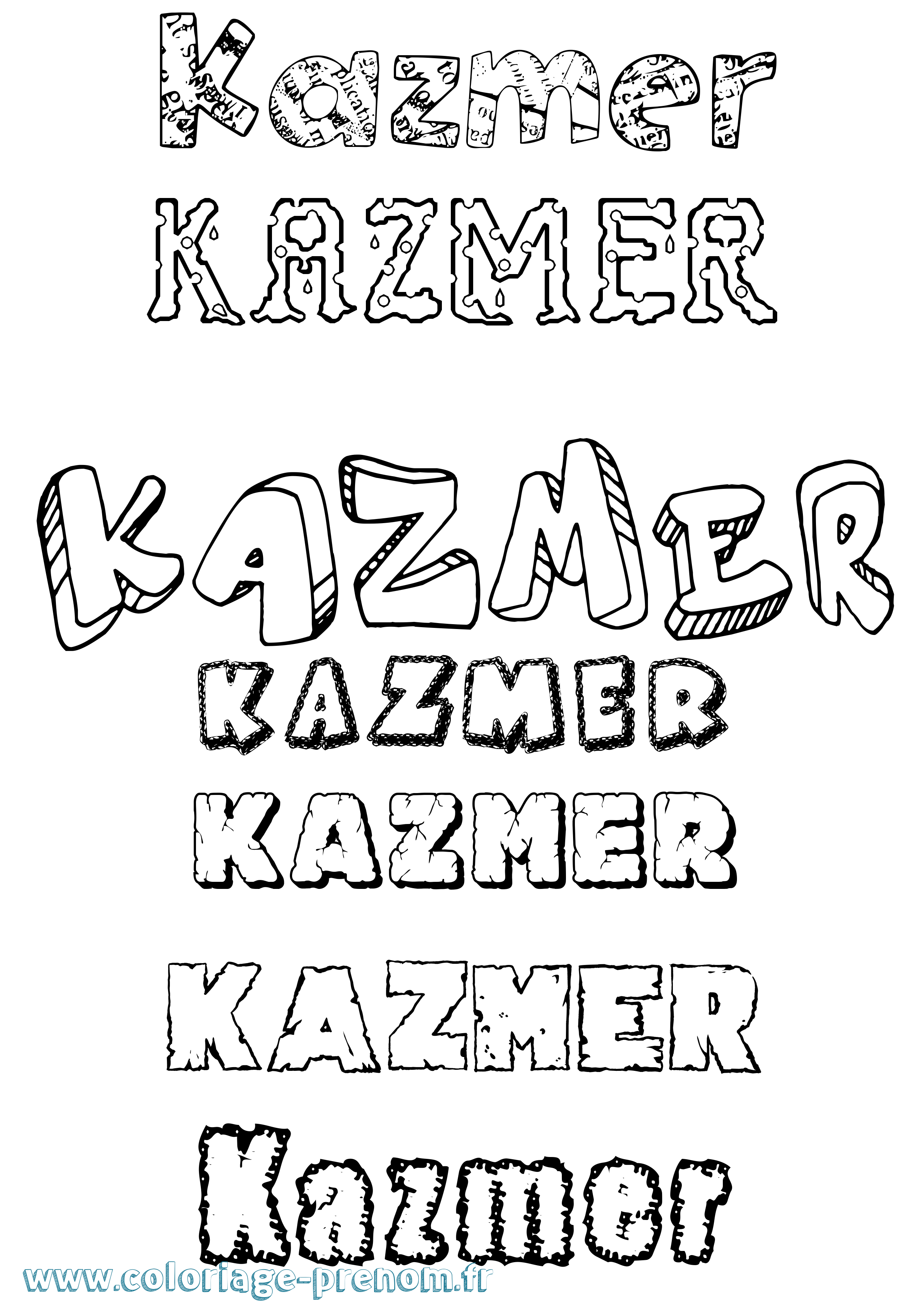 Coloriage Kázmér Destructuré Coloriage prénom Kázmér Destructuré