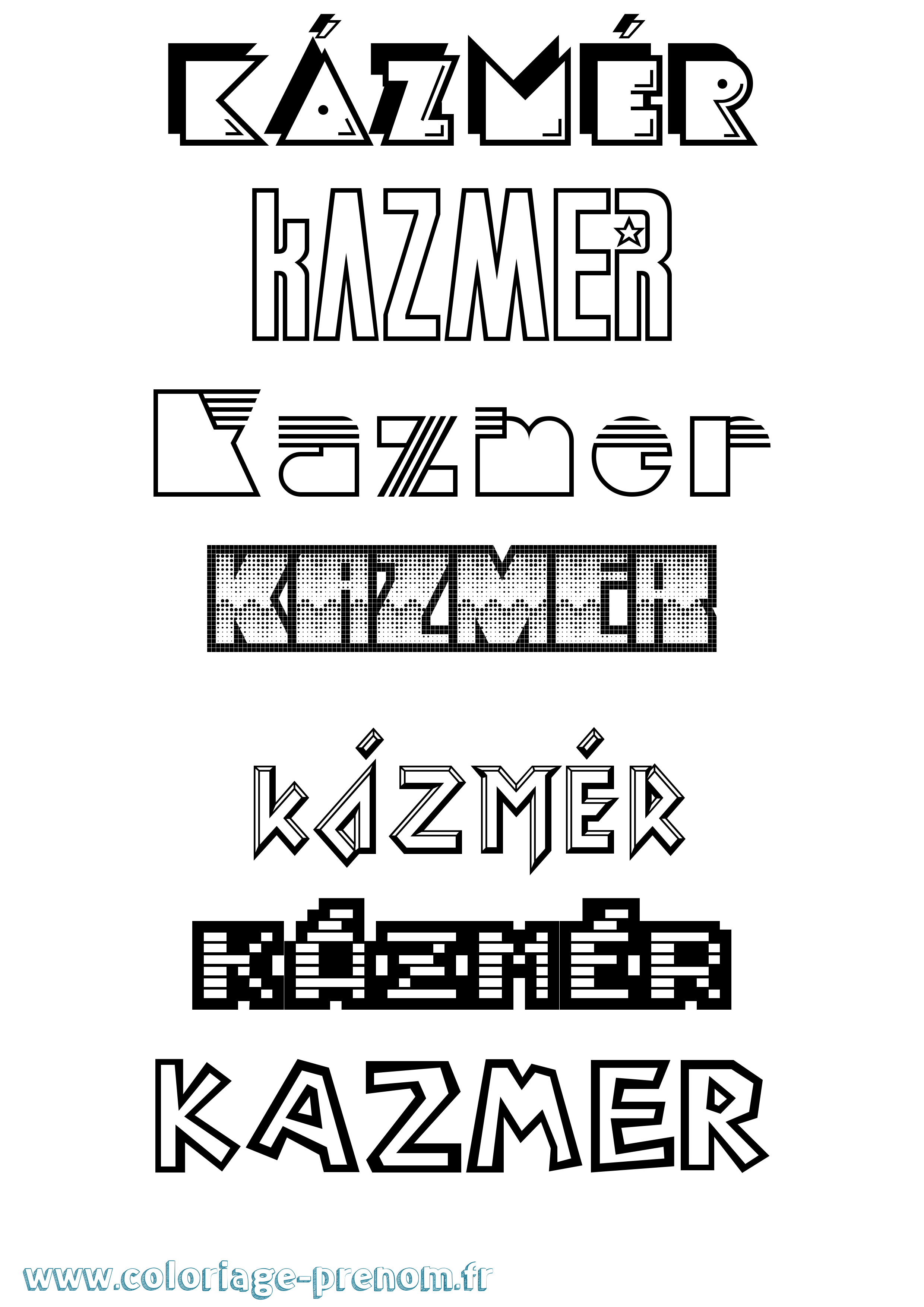 Coloriage Kázmér Jeux Vidéos Coloriage prénom Kázmér Jeux Vidéos
