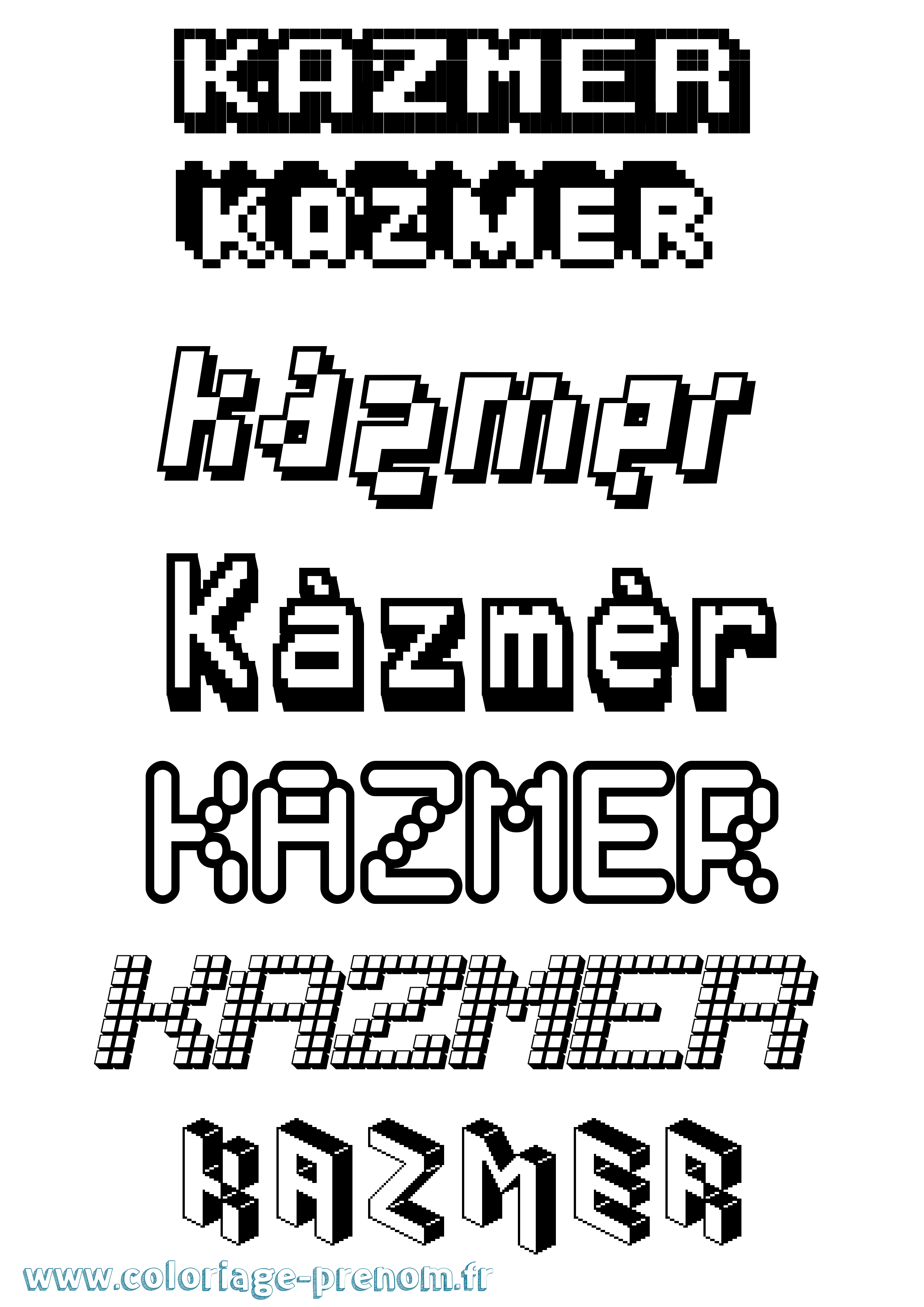 Coloriage Kázmér Pixel Coloriage prénom Kázmér Pixel
