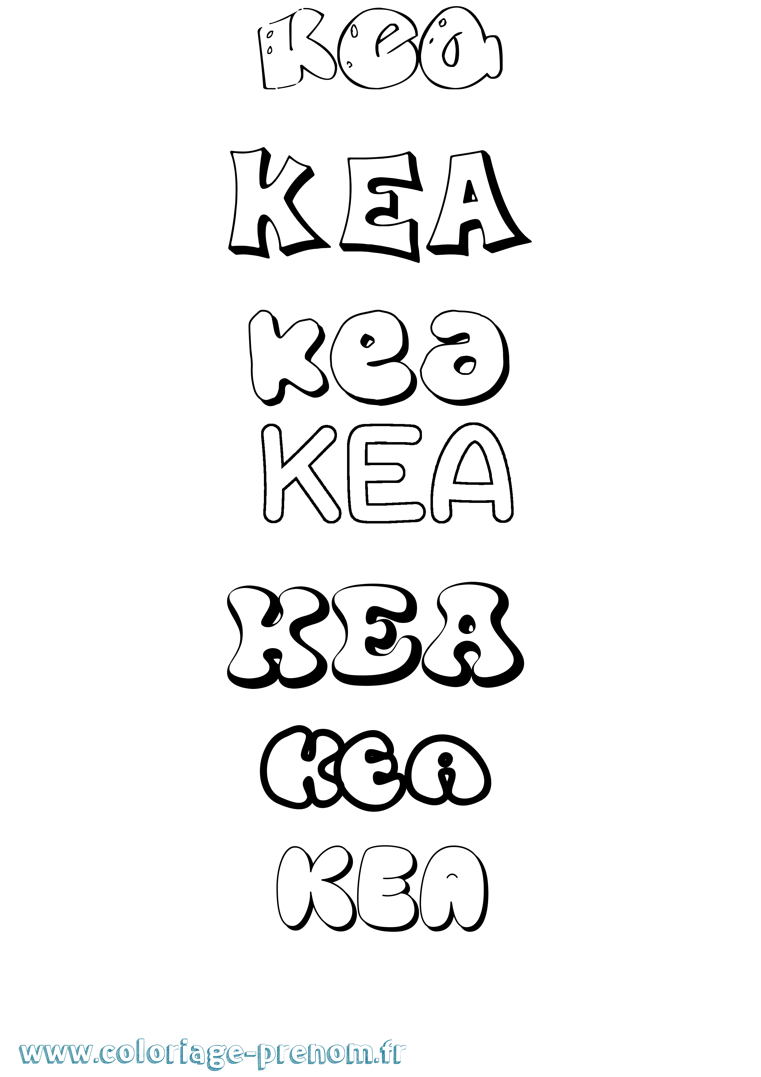 Coloriage Kea Bubble Coloriage prénom Kea Bubble