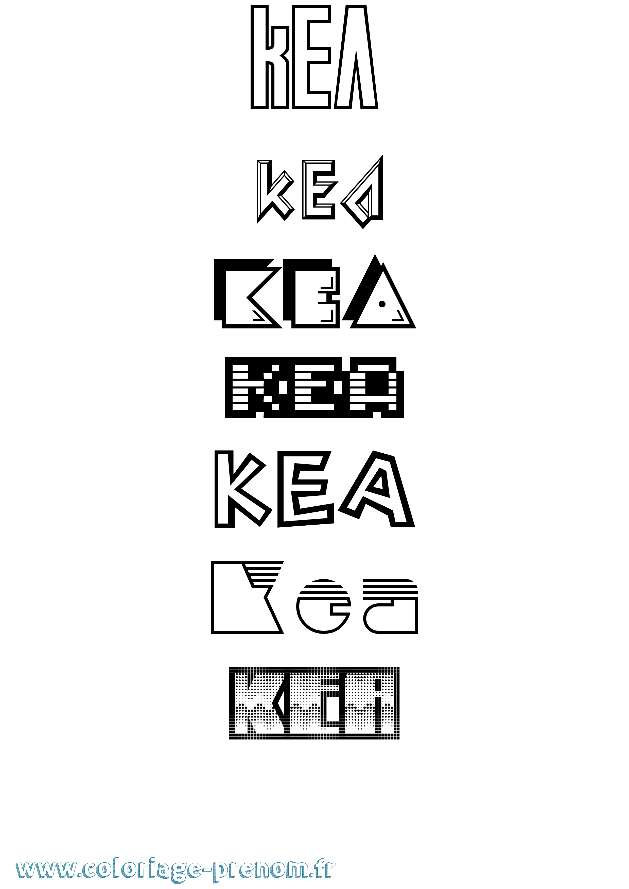 Coloriage Kea Jeux Vidéos Coloriage prénom Kea Jeux Vidéos