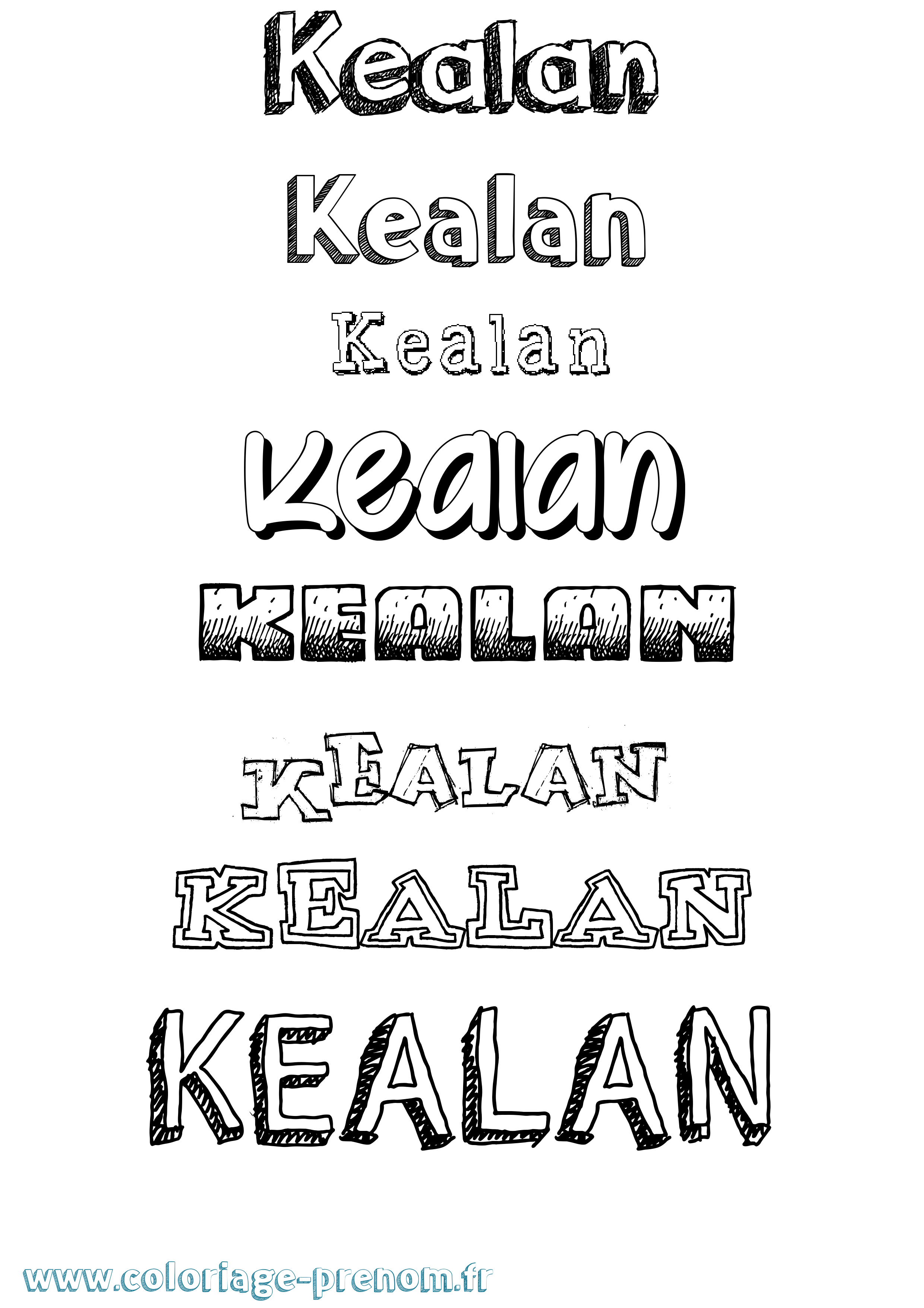 Coloriage Kealan Dessiné Coloriage prénom Kealan Dessiné