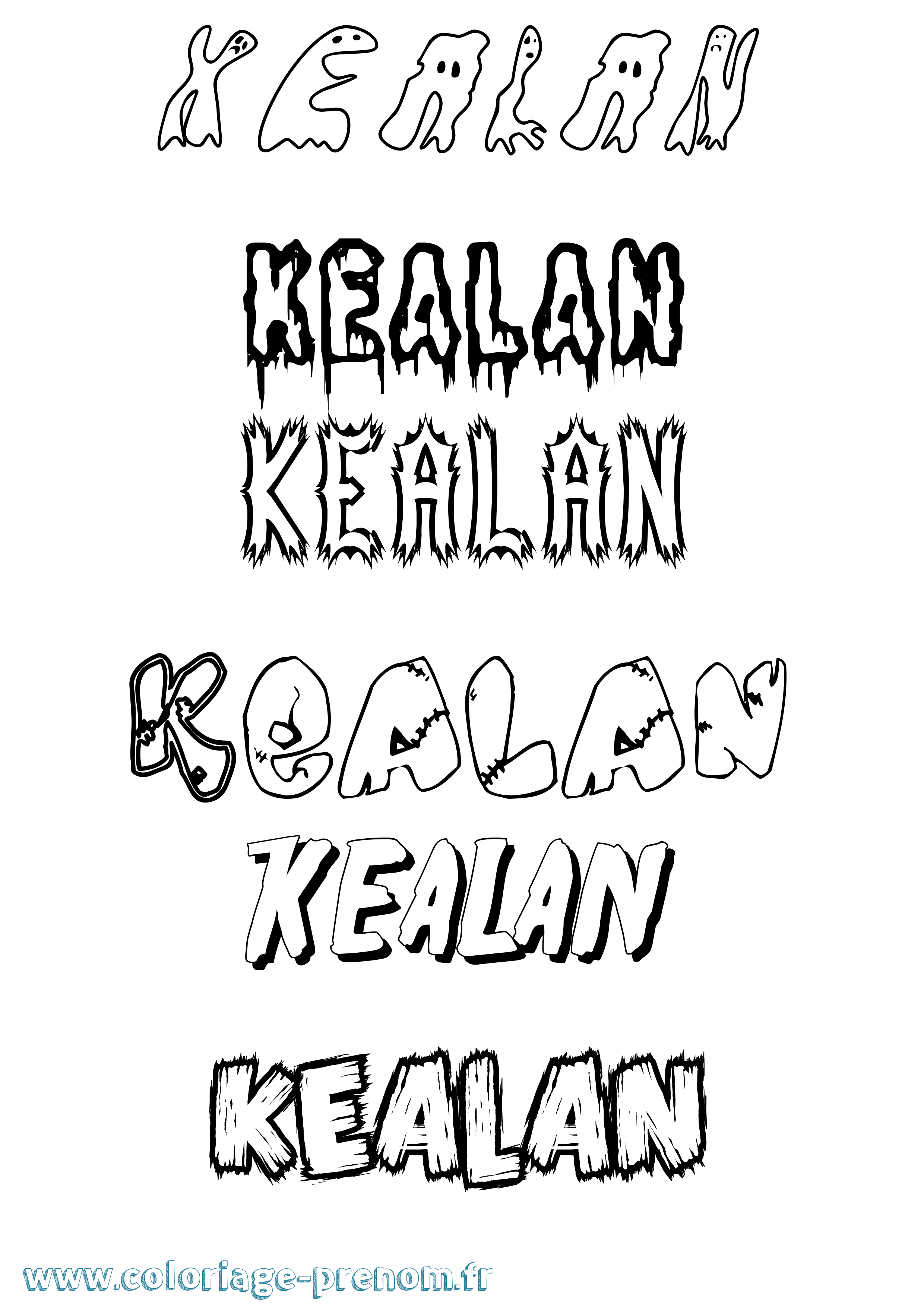 Coloriage Kealan Frisson Coloriage prénom Kealan Frisson