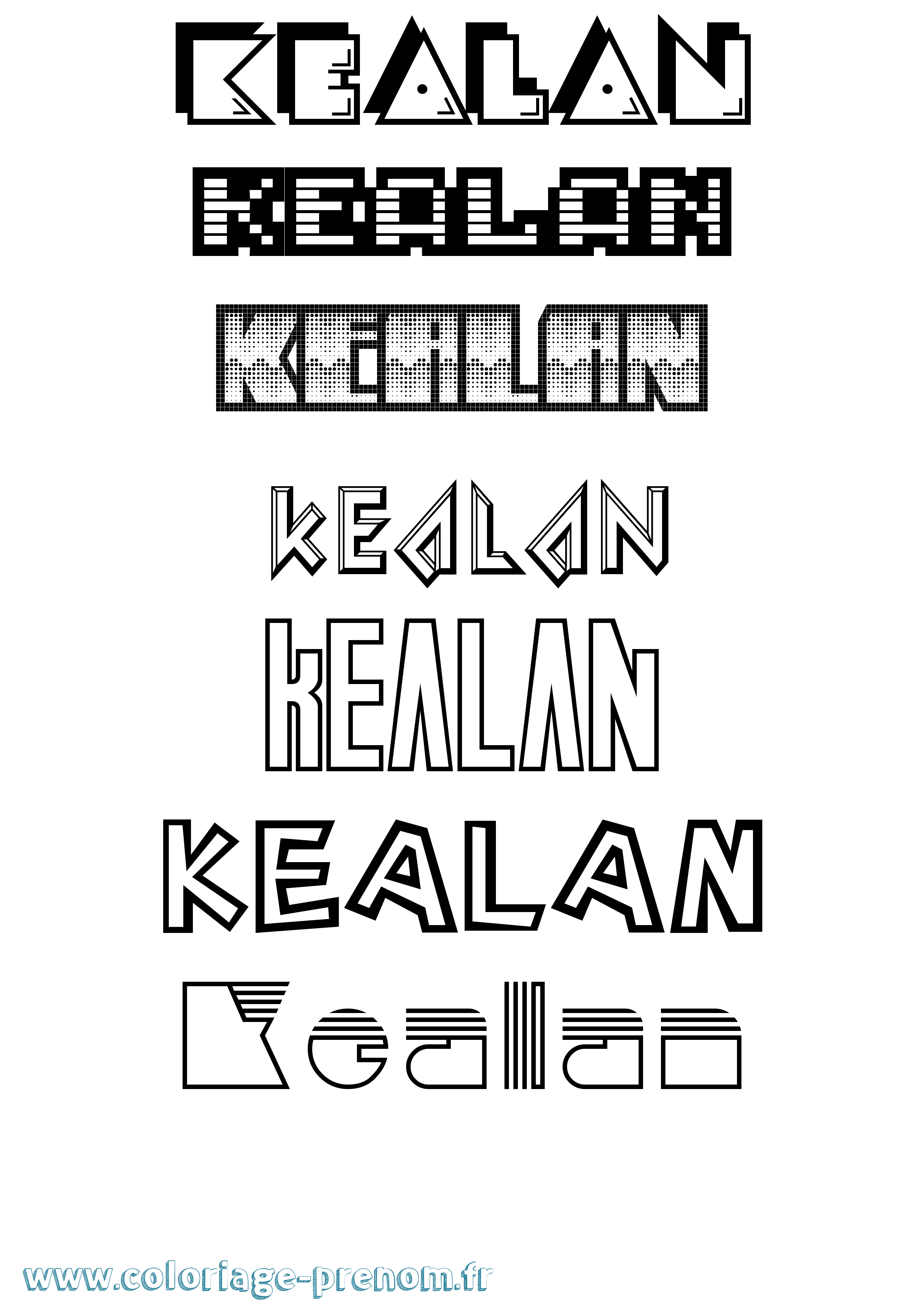 Coloriage Kealan Jeux Vidéos Coloriage prénom Kealan Jeux Vidéos