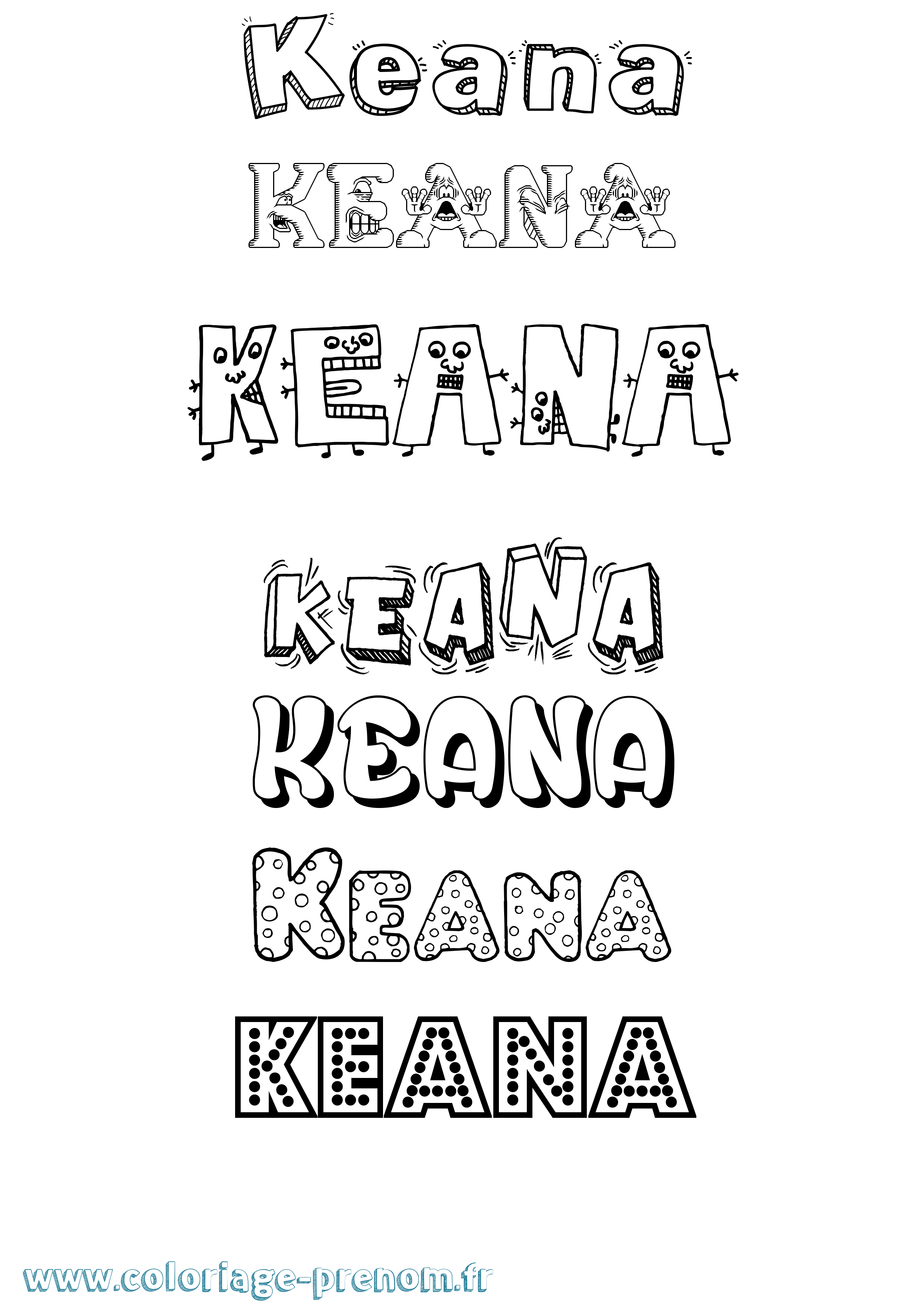 Coloriage Keana Fun Coloriage prénom Keana Fun