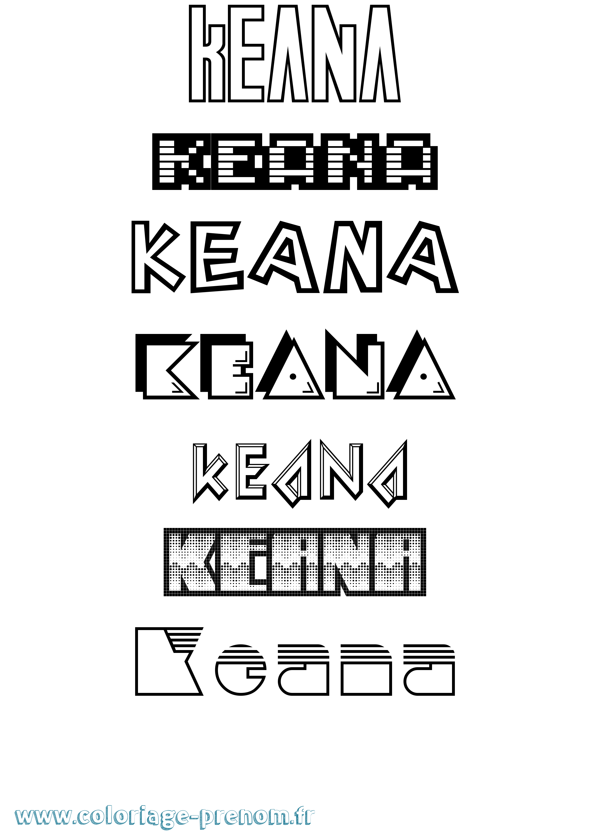 Coloriage Keana Jeux Vidéos Coloriage prénom Keana Jeux Vidéos