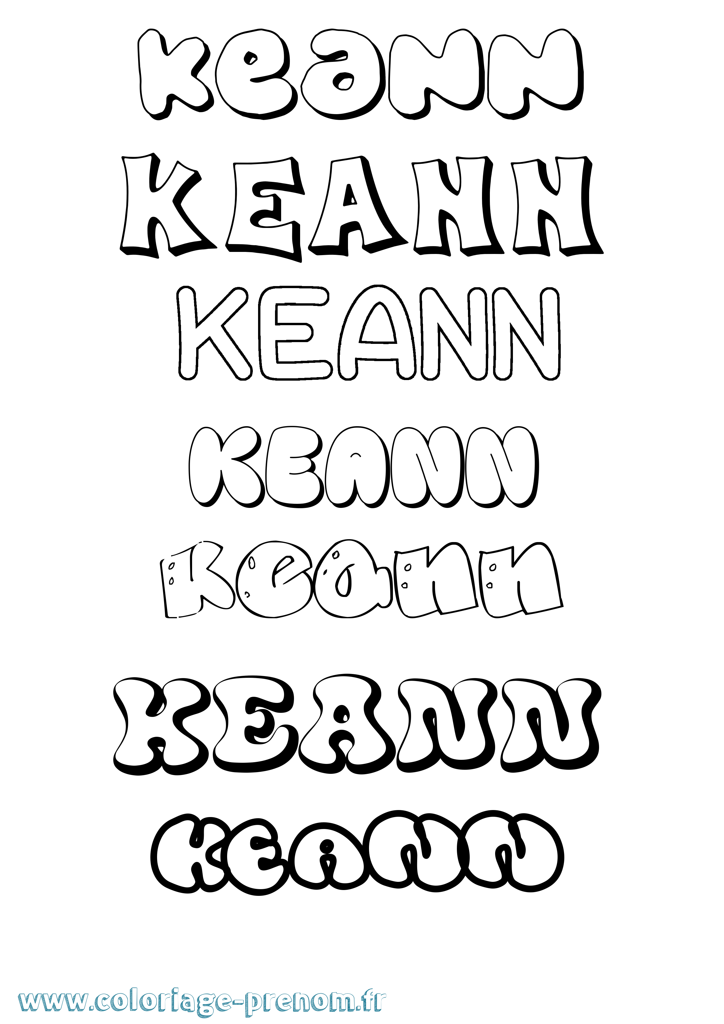 Coloriage Keann Bubble Coloriage prénom Keann Bubble
