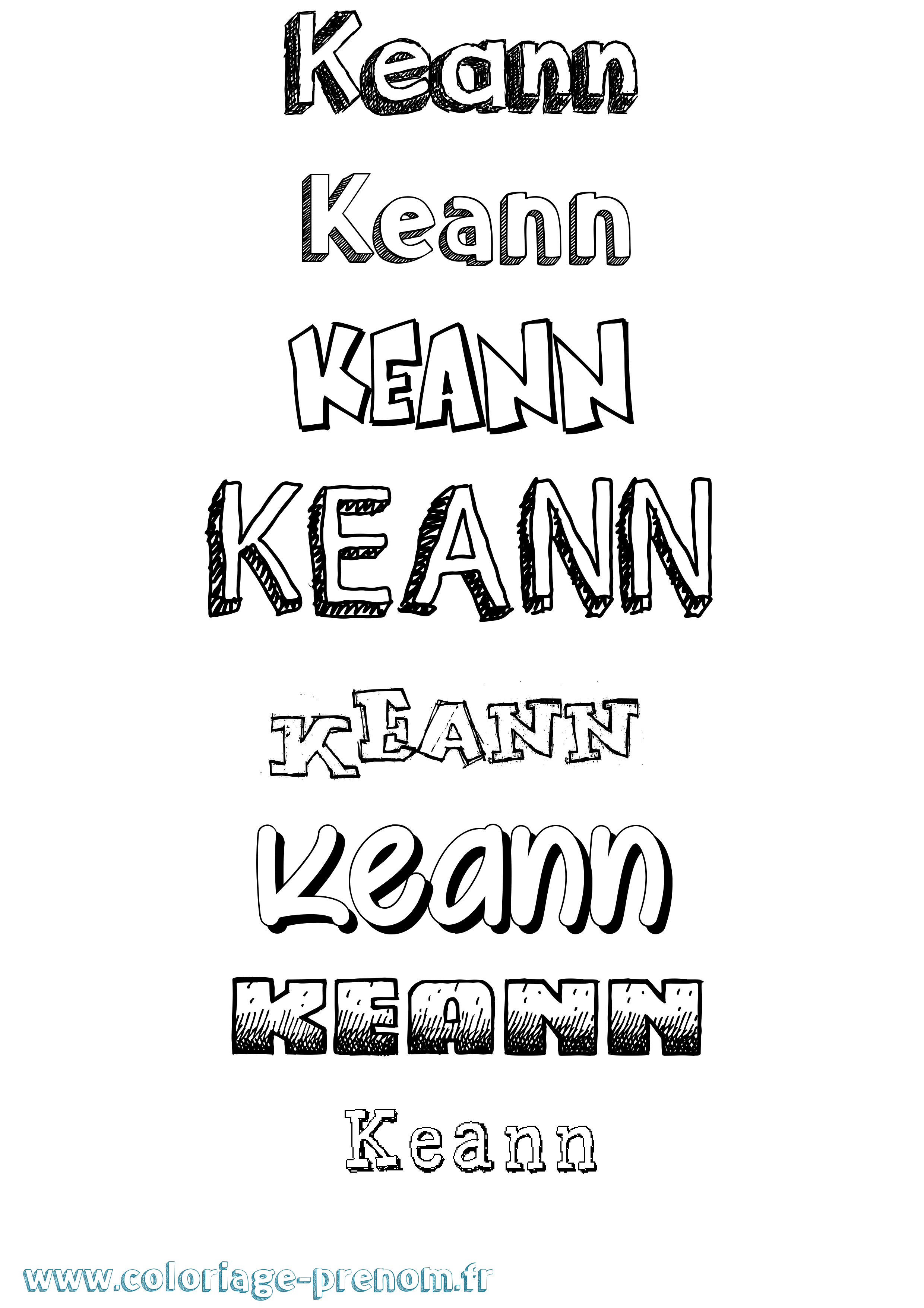 Coloriage Keann Dessiné Coloriage prénom Keann Dessiné