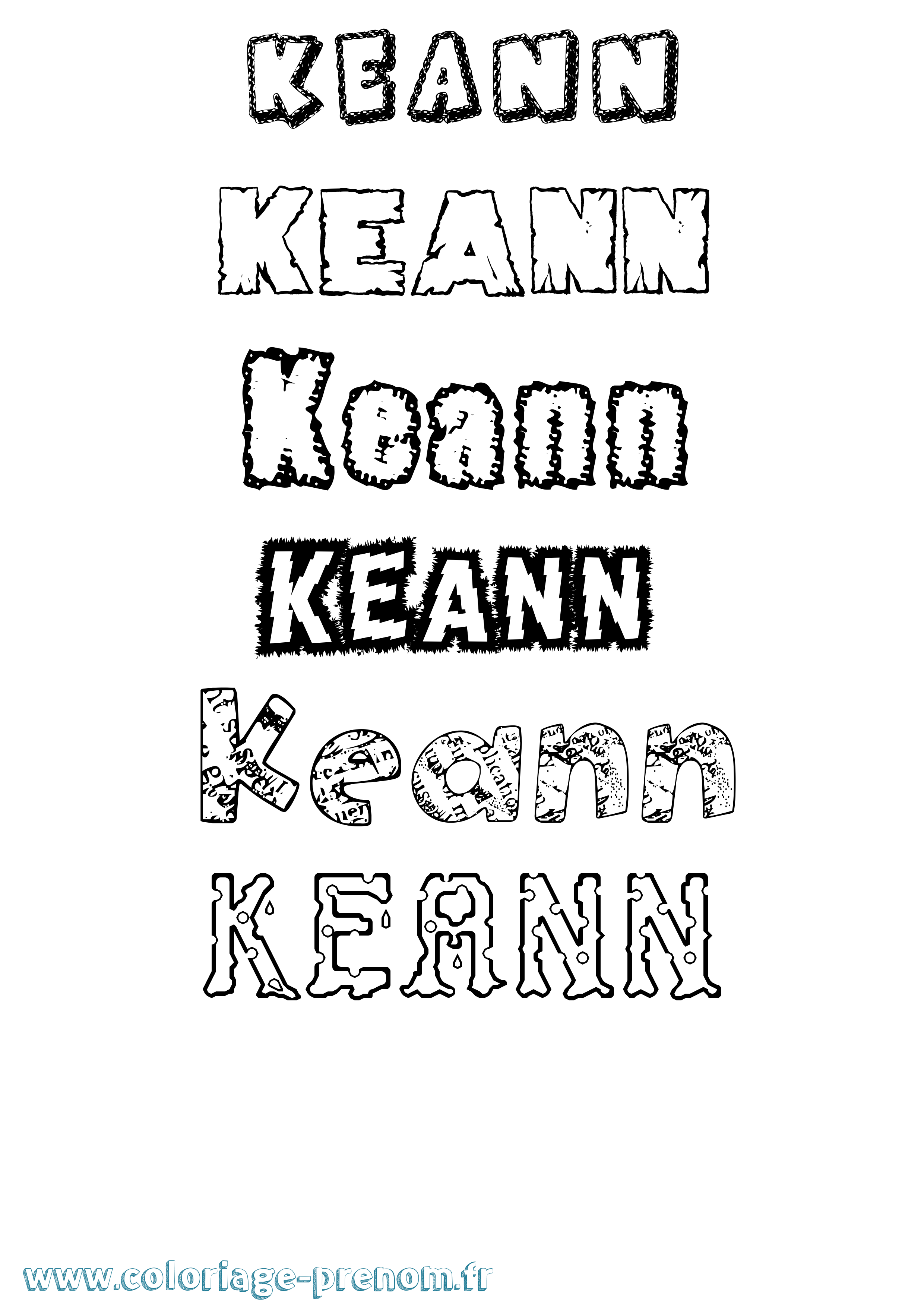 Coloriage Keann Destructuré Coloriage prénom Keann Destructuré