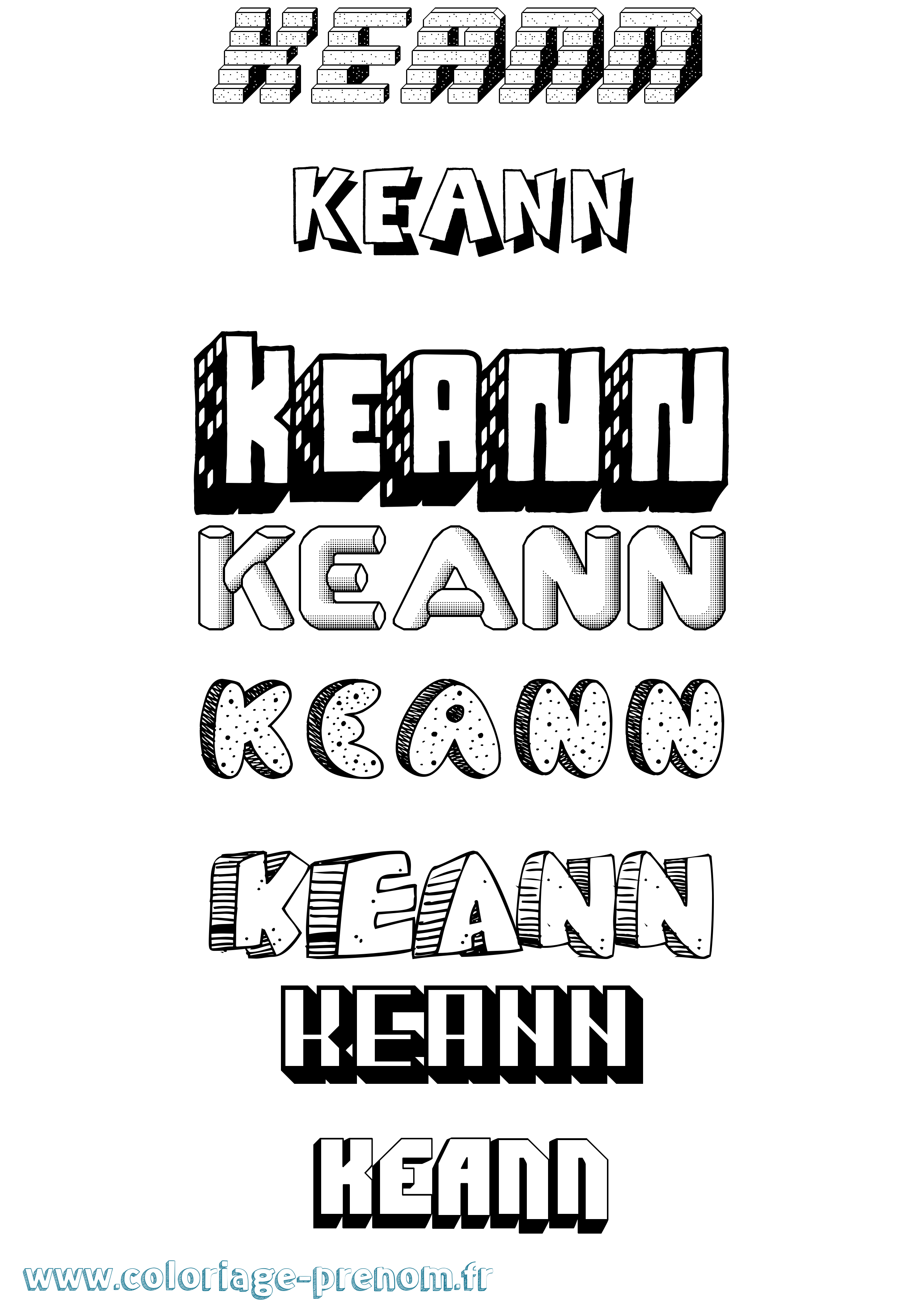 Coloriage Keann Effet 3D Coloriage prénom Keann Effet 3D