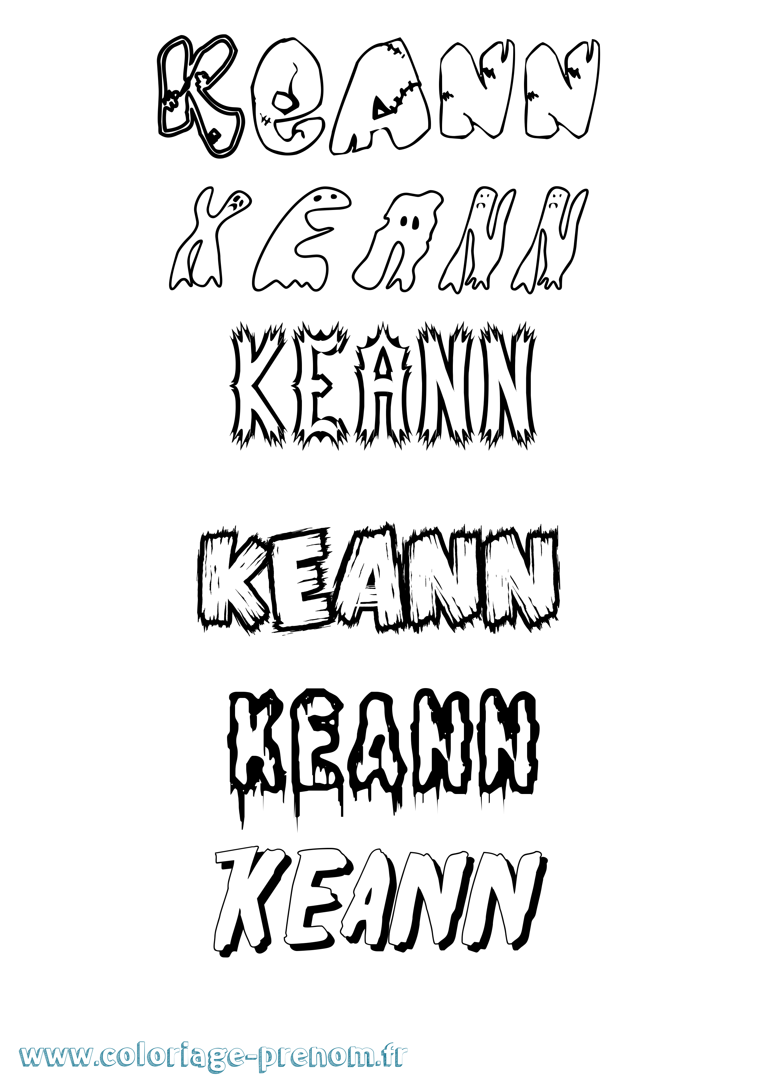 Coloriage Keann Frisson Coloriage prénom Keann Frisson