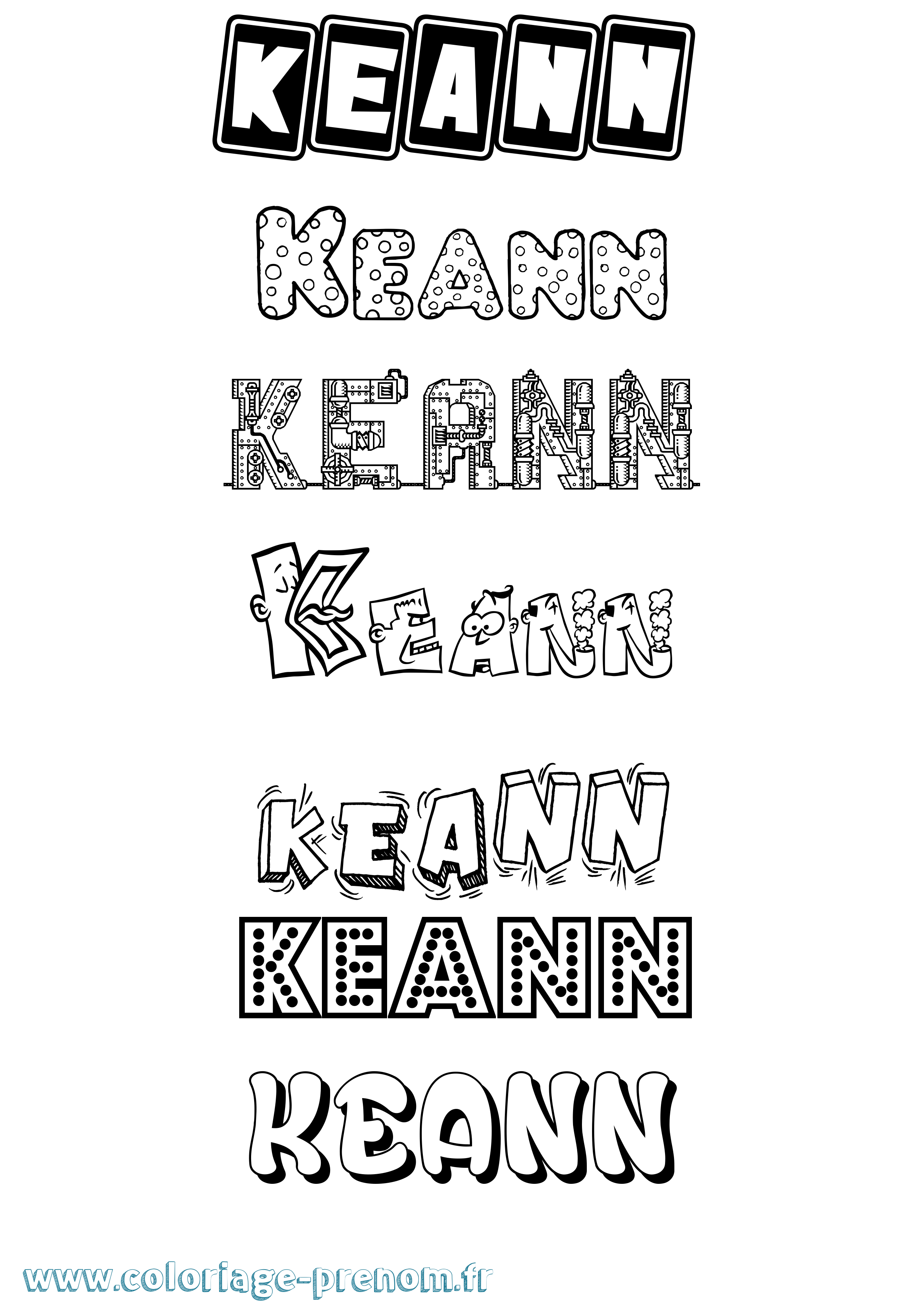 Coloriage Keann Fun Coloriage prénom Keann Fun