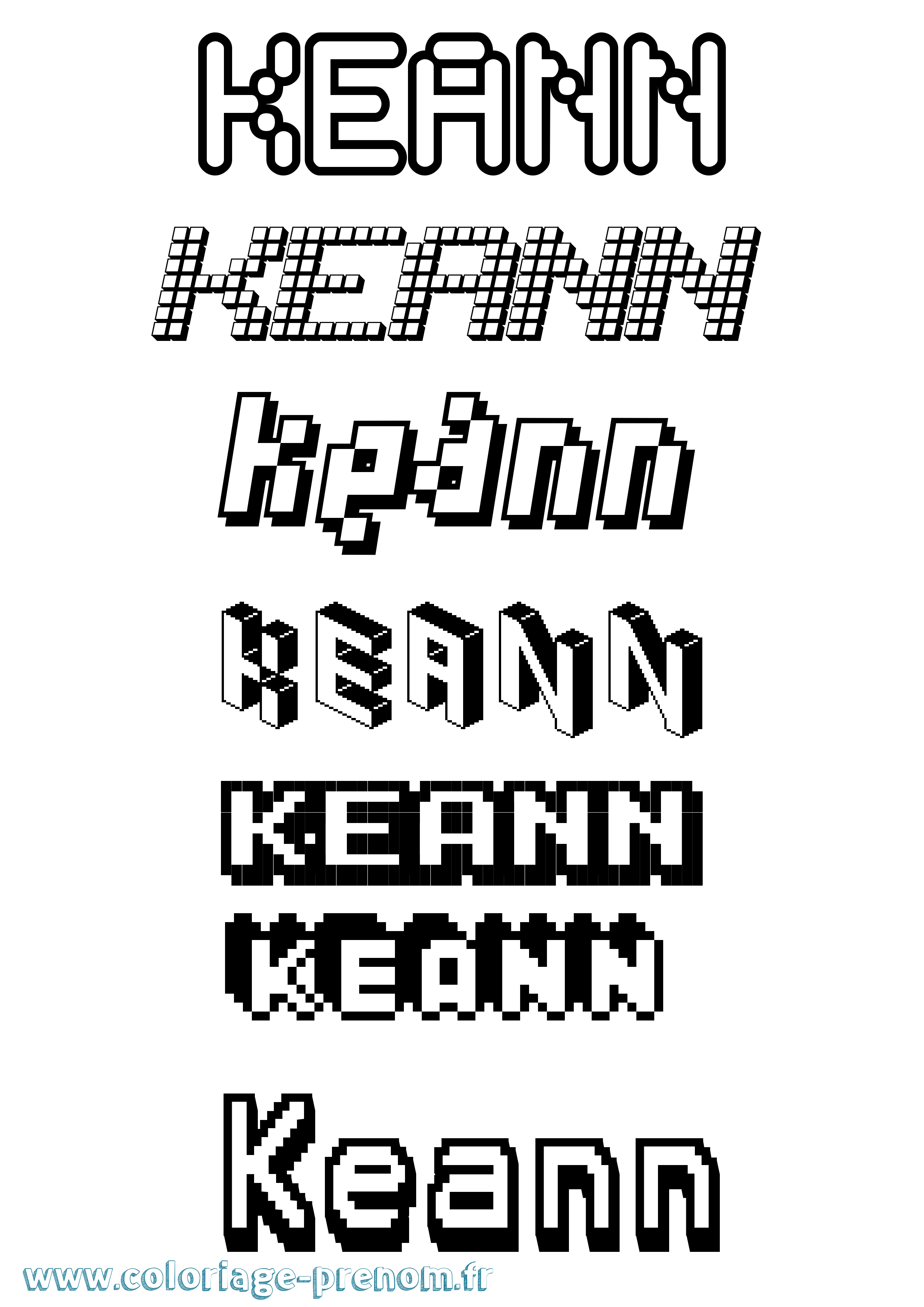 Coloriage Keann Pixel Coloriage prénom Keann Pixel
