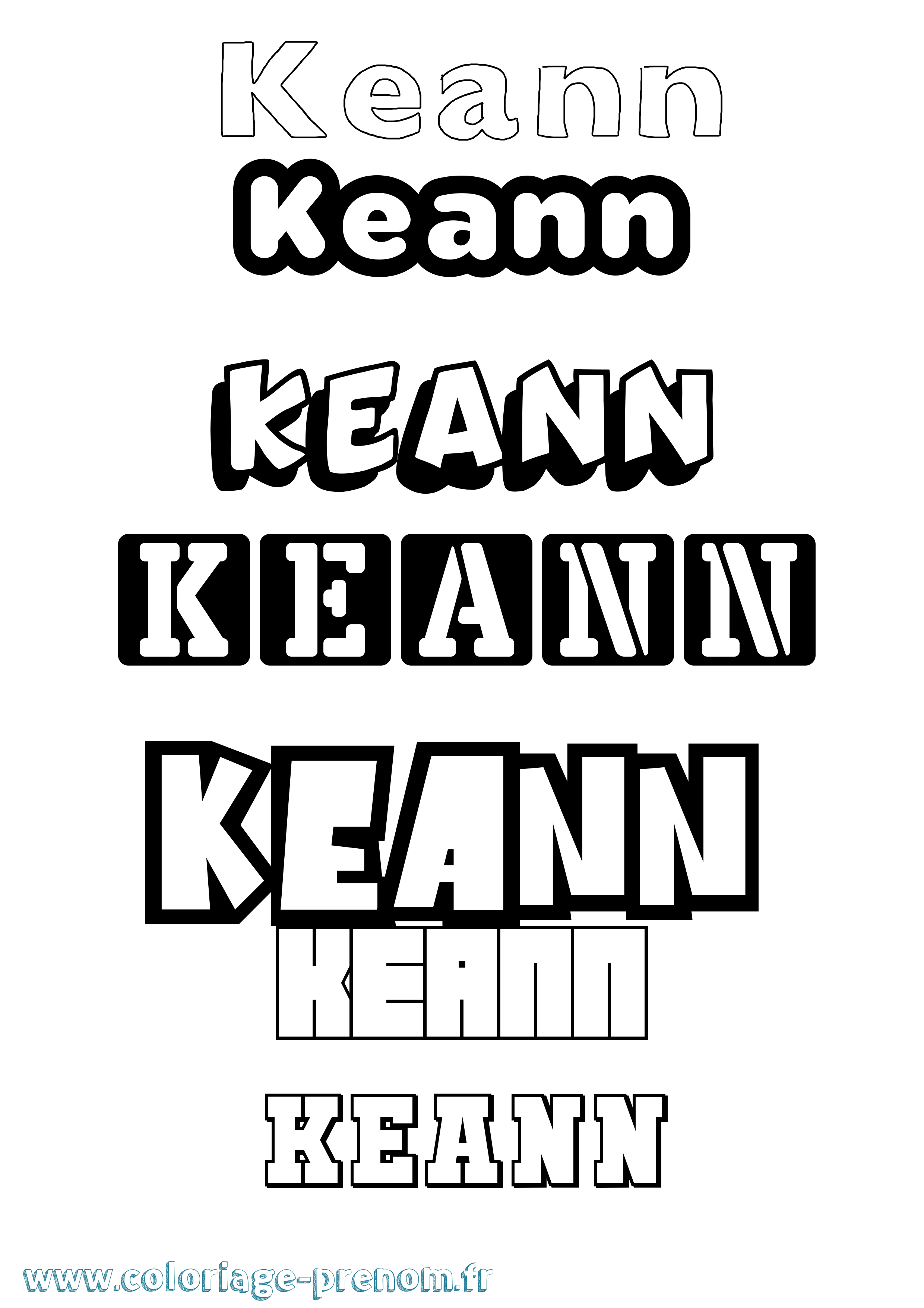 Coloriage Keann Simple Coloriage prénom Keann Simple
