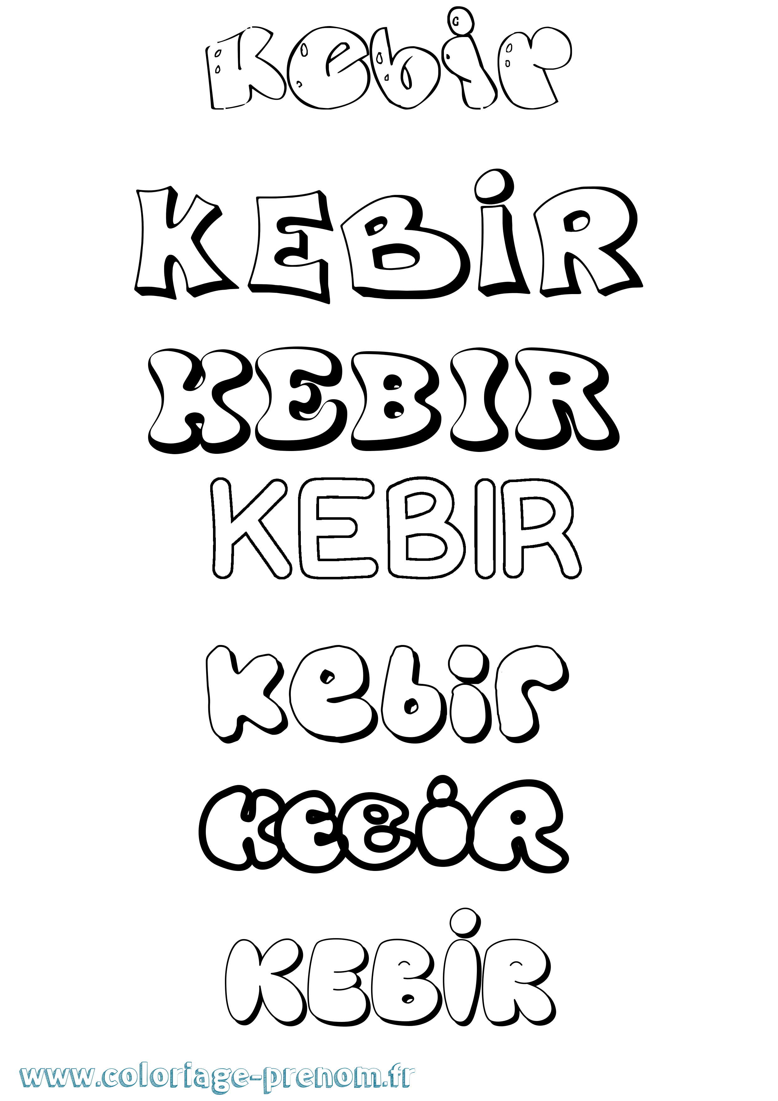 Coloriage Kebir Bubble Coloriage prénom Kebir Bubble