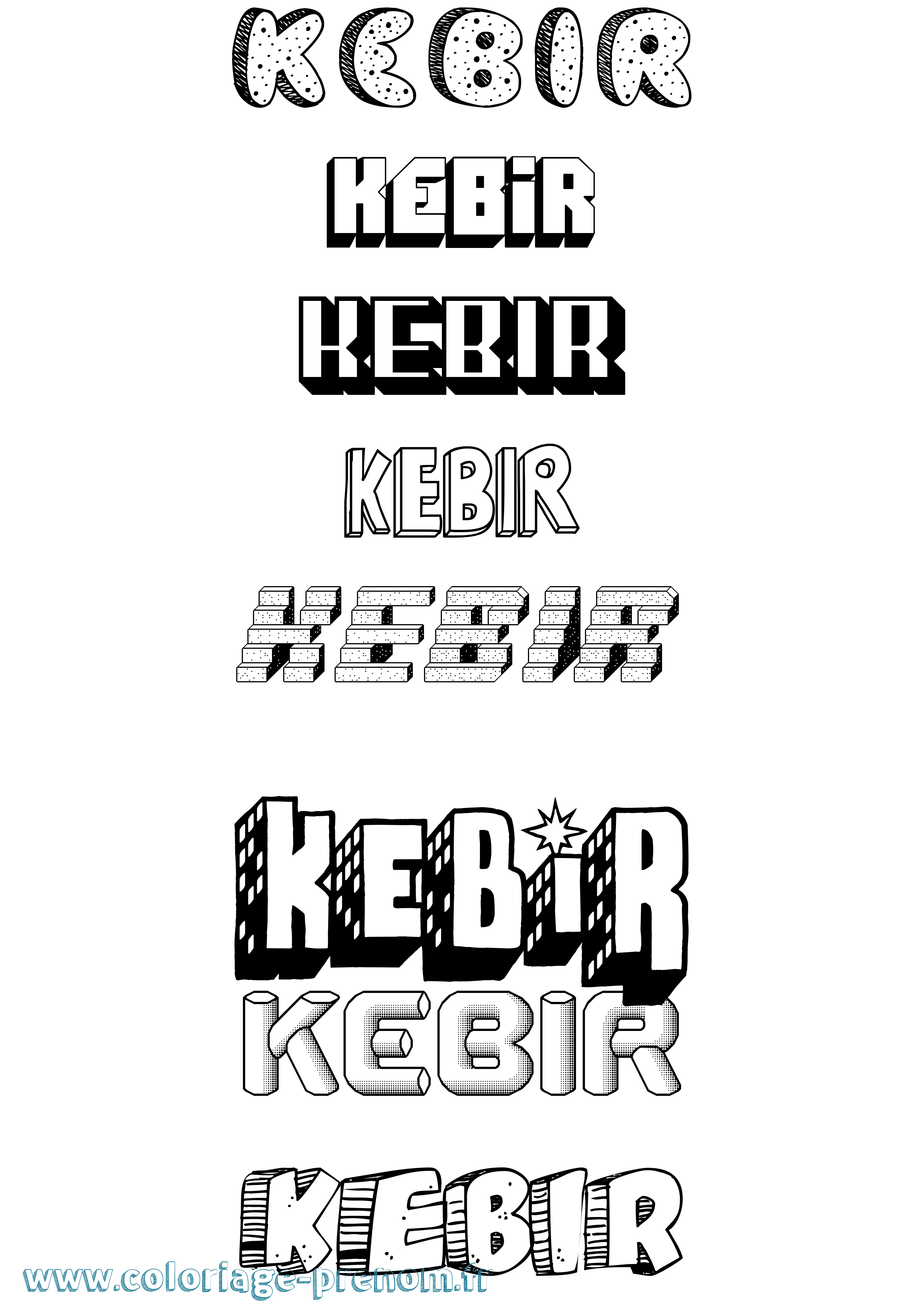 Coloriage Kebir Effet 3D Coloriage prénom Kebir Effet 3D
