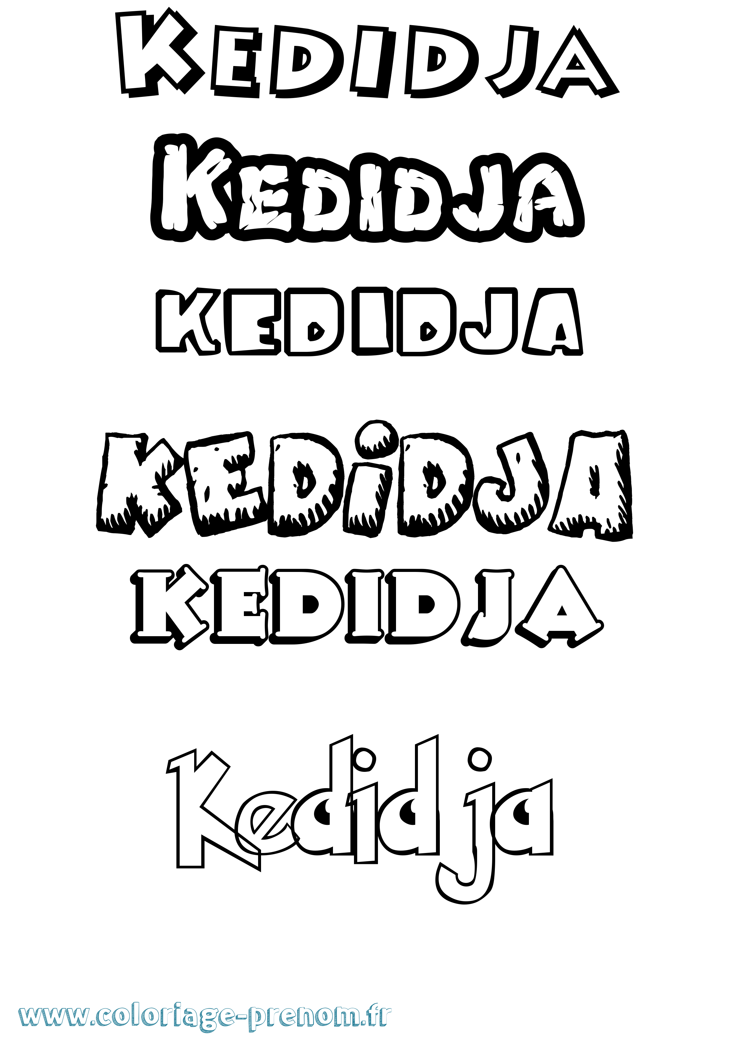 Coloriage Kedidja Dessin Animé Coloriage prénom Kedidja Dessin Animé