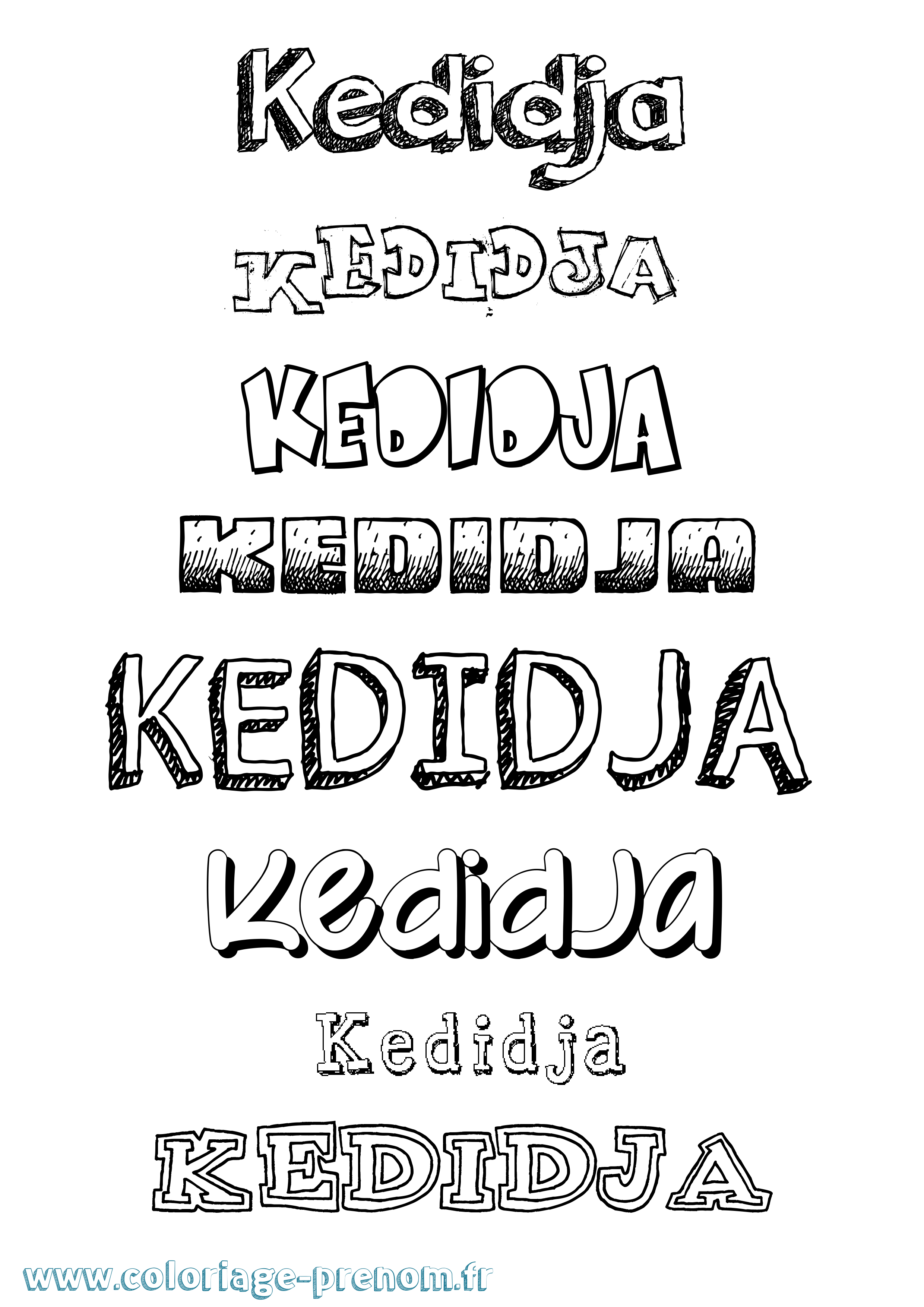 Coloriage Kedidja Dessiné Coloriage prénom Kedidja Dessiné