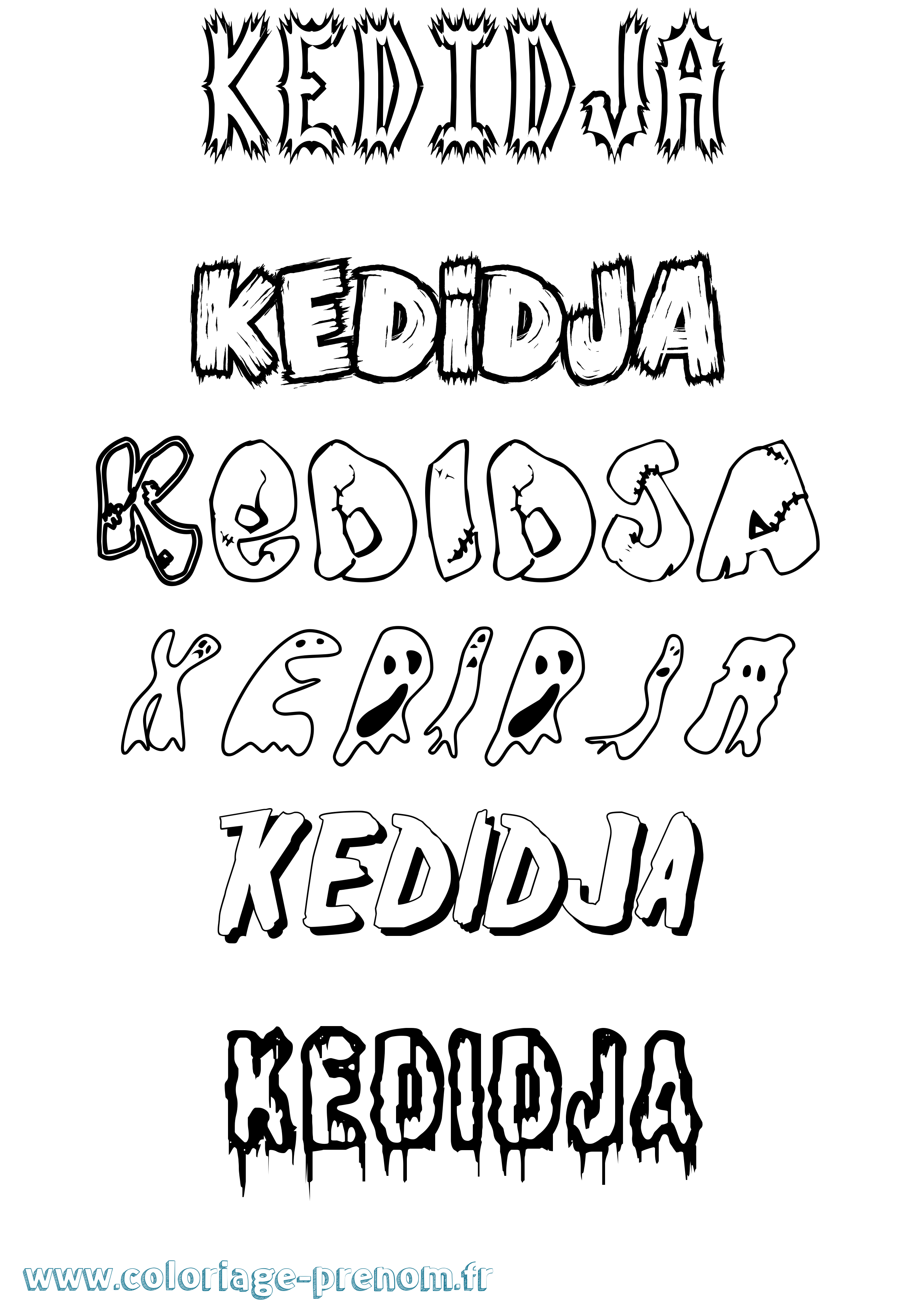 Coloriage Kedidja Frisson Coloriage prénom Kedidja Frisson